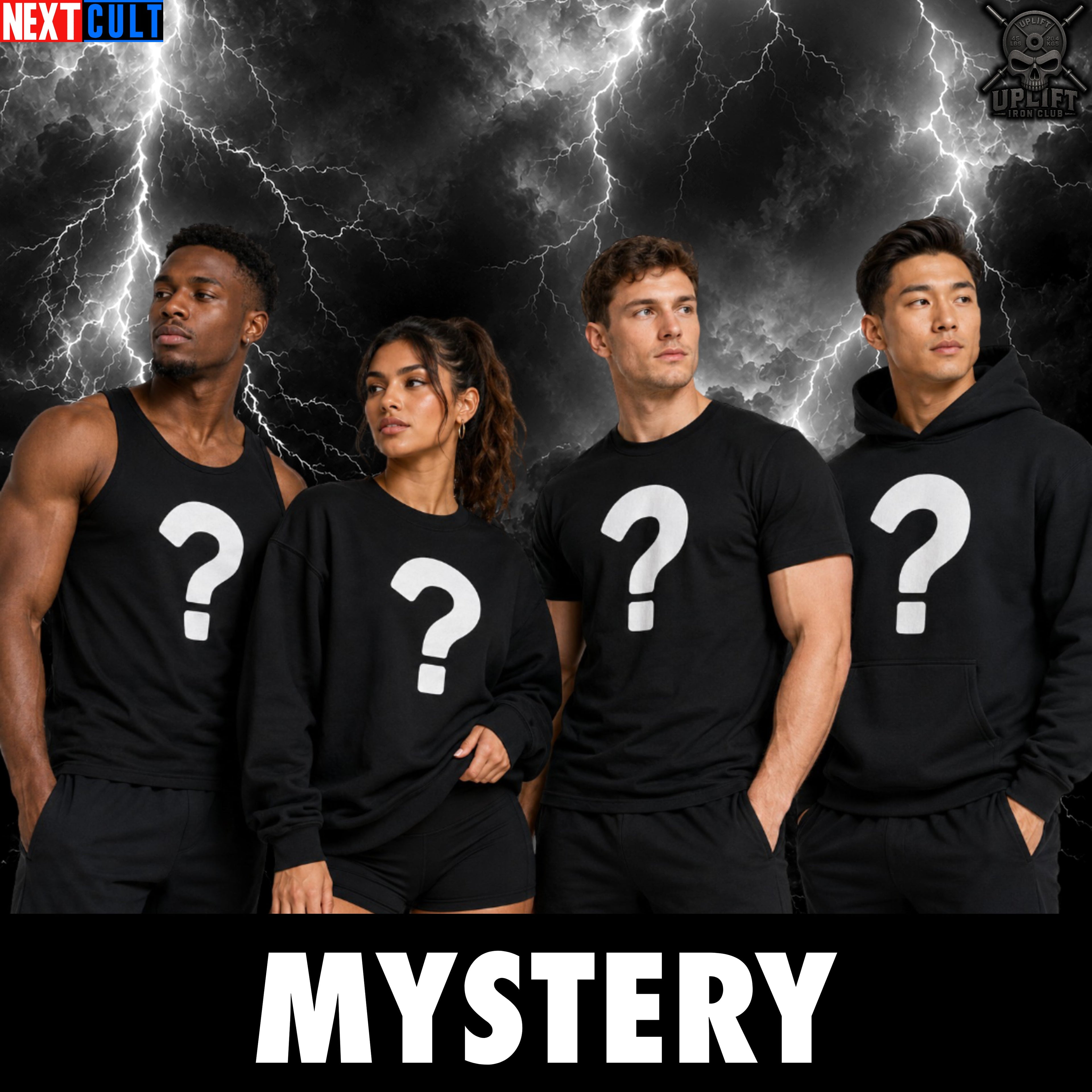 Mystery gym boxes and surprise workout apparel packs for lifters from Next Cult Brand