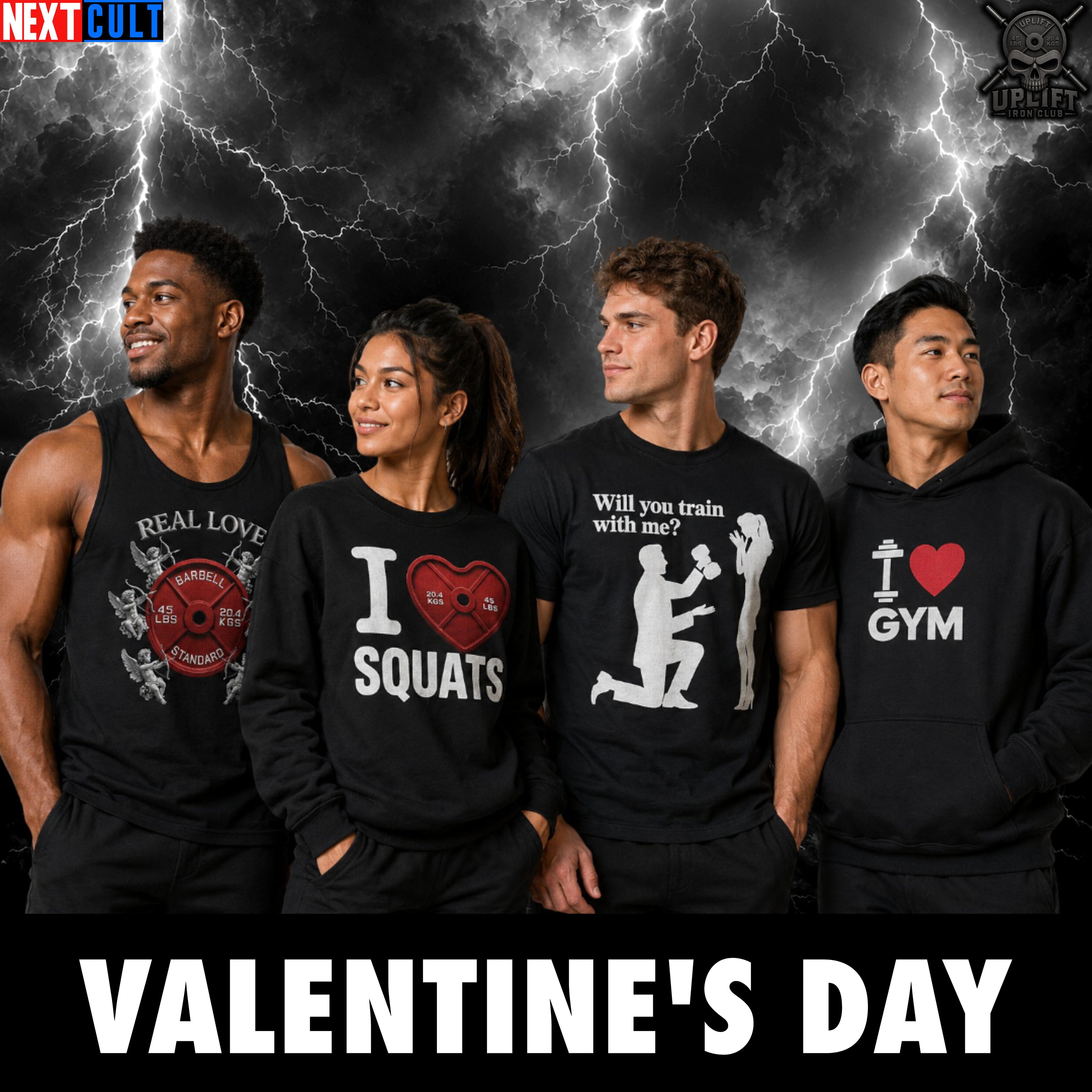 Funny Valentine's Day gym shirts with humorous designs for gym lovers and workouts