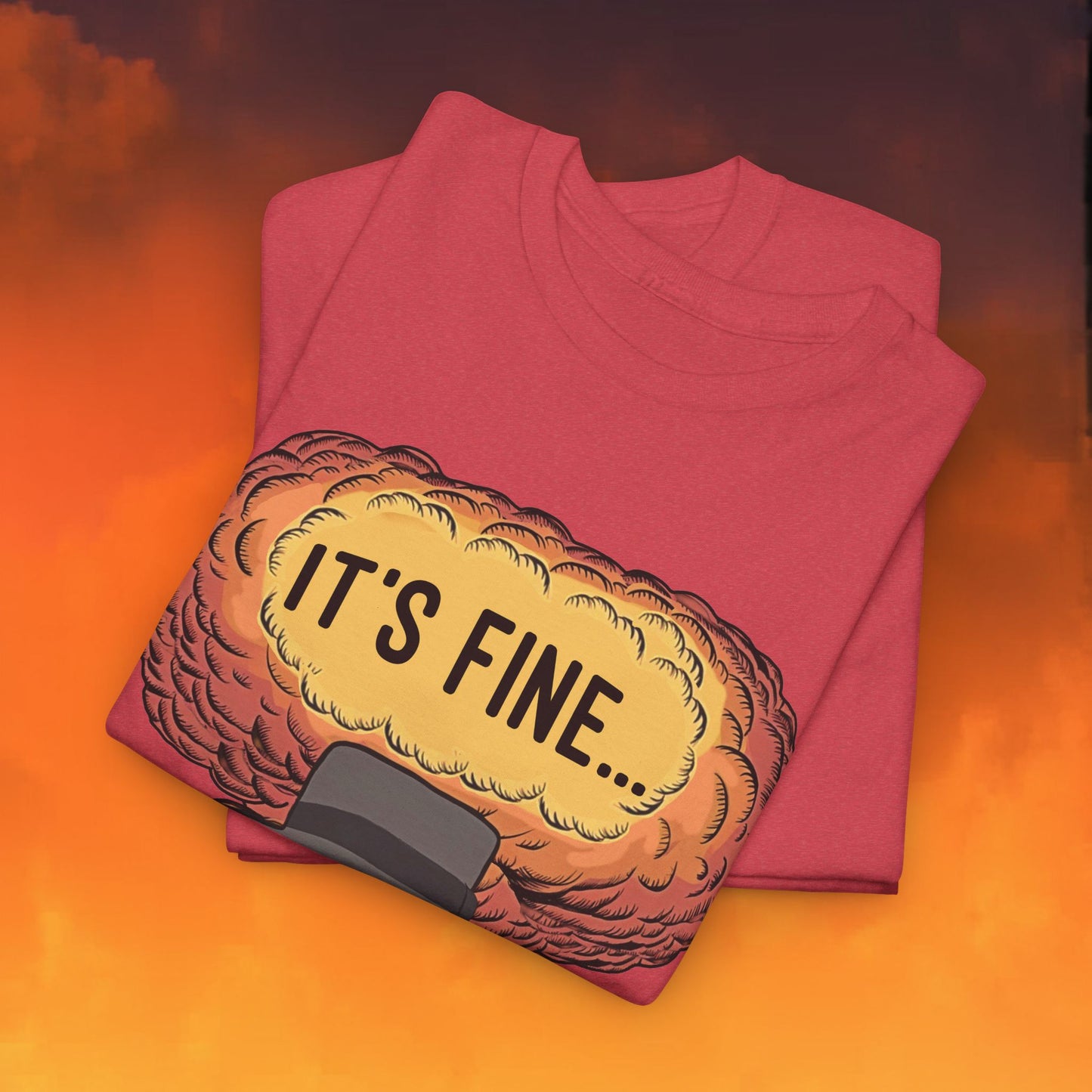 Oppenheimer It's Fine Funny Movie Parody Nuclear Atomic Bomb Explosion Unisex Heavy Cotton Tee