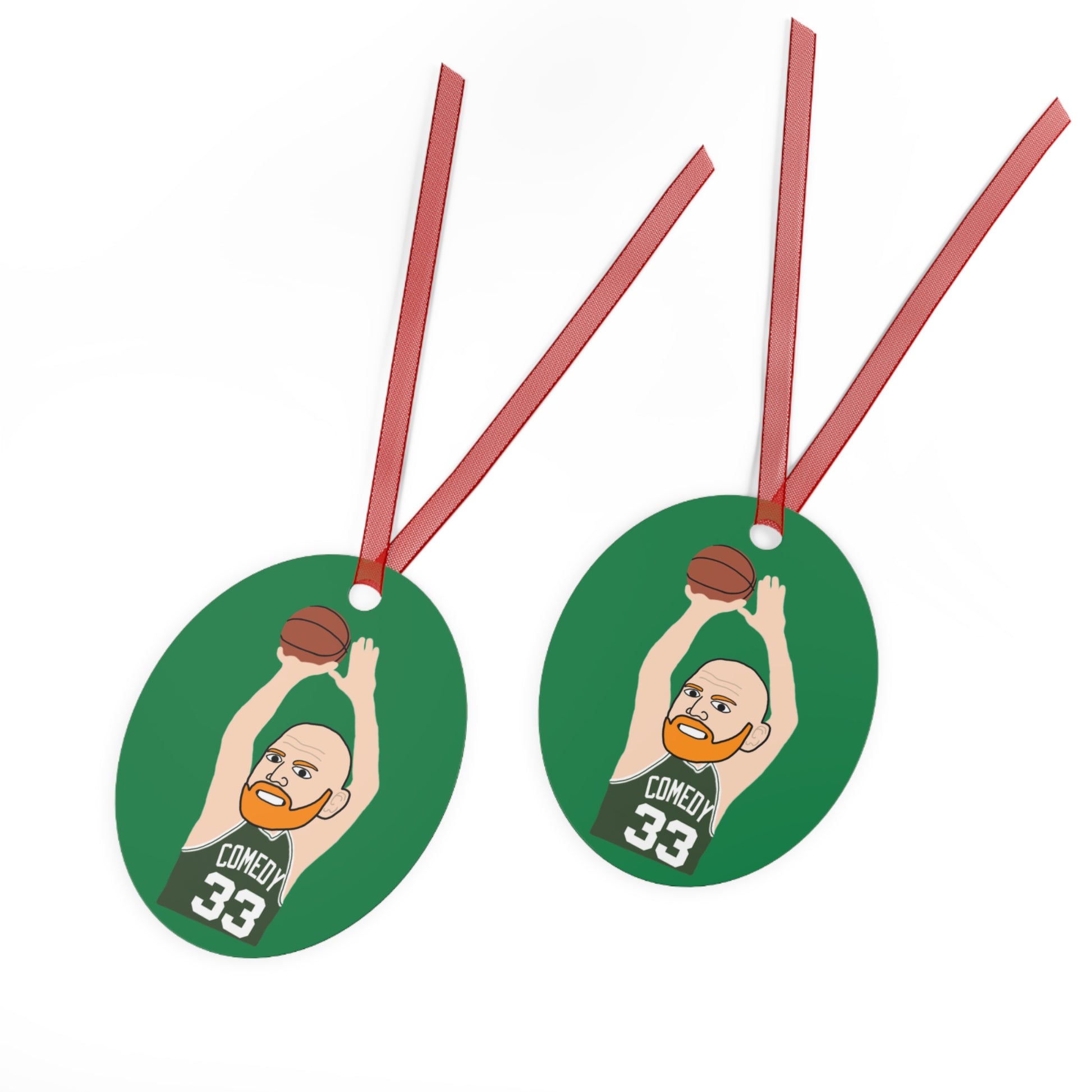 Bill Burrd Boston Celtics Larry Bird Bill Burr Christmas Metal Ornament Next Cult Brand