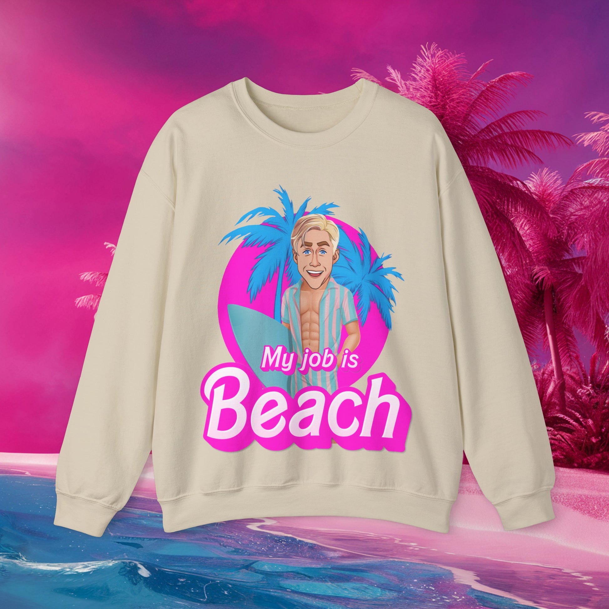 My Job Is Beach Sweatshirt Ken Sweater Barbie Shirt Surfing Jumper Surf Pullover Summer Jumper Vacation Sweater Surfing Gift for Surfer Next Cult Brand