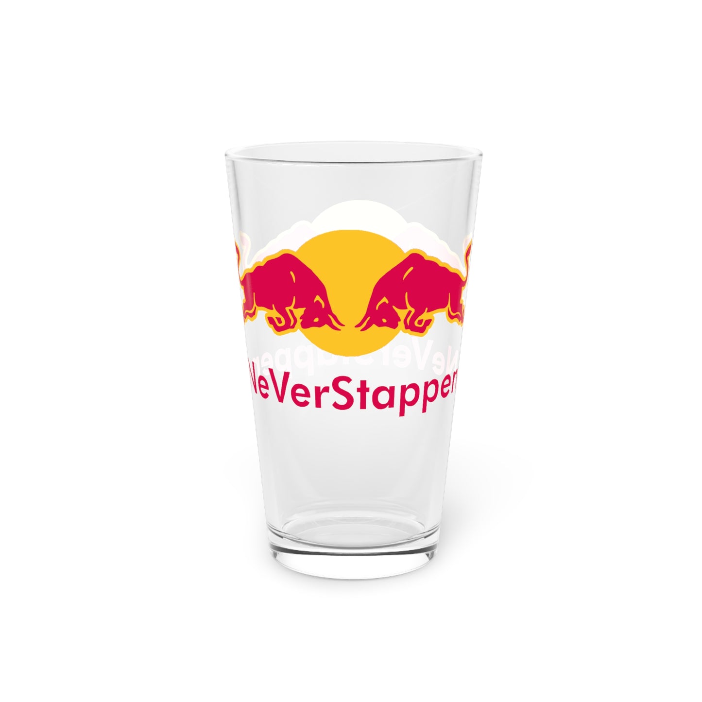 NeVerStappen Red Bull Formula 1 F1 Max Verstappen Pint Glass, 16oz Next Cult Brand