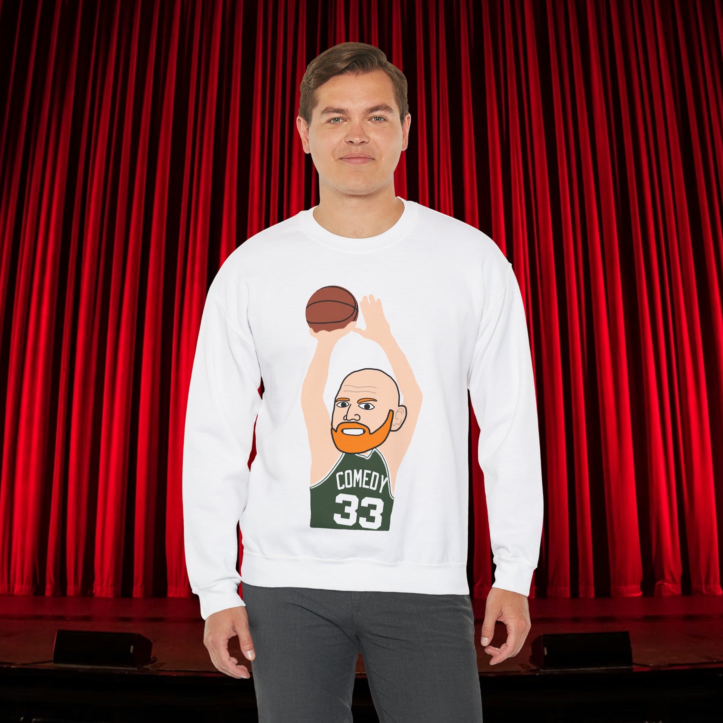 Bill Burr Sweatshirt Boston Celtics Sweater Larry Bird Jumper Monday Morning Podcast Merch Podcast Gift Celtics Fan Gift Basketball Fan Gift Next Cult Brand Bill Burr, Monday Morning Podcast, Podcasts, Stand-up Comedy