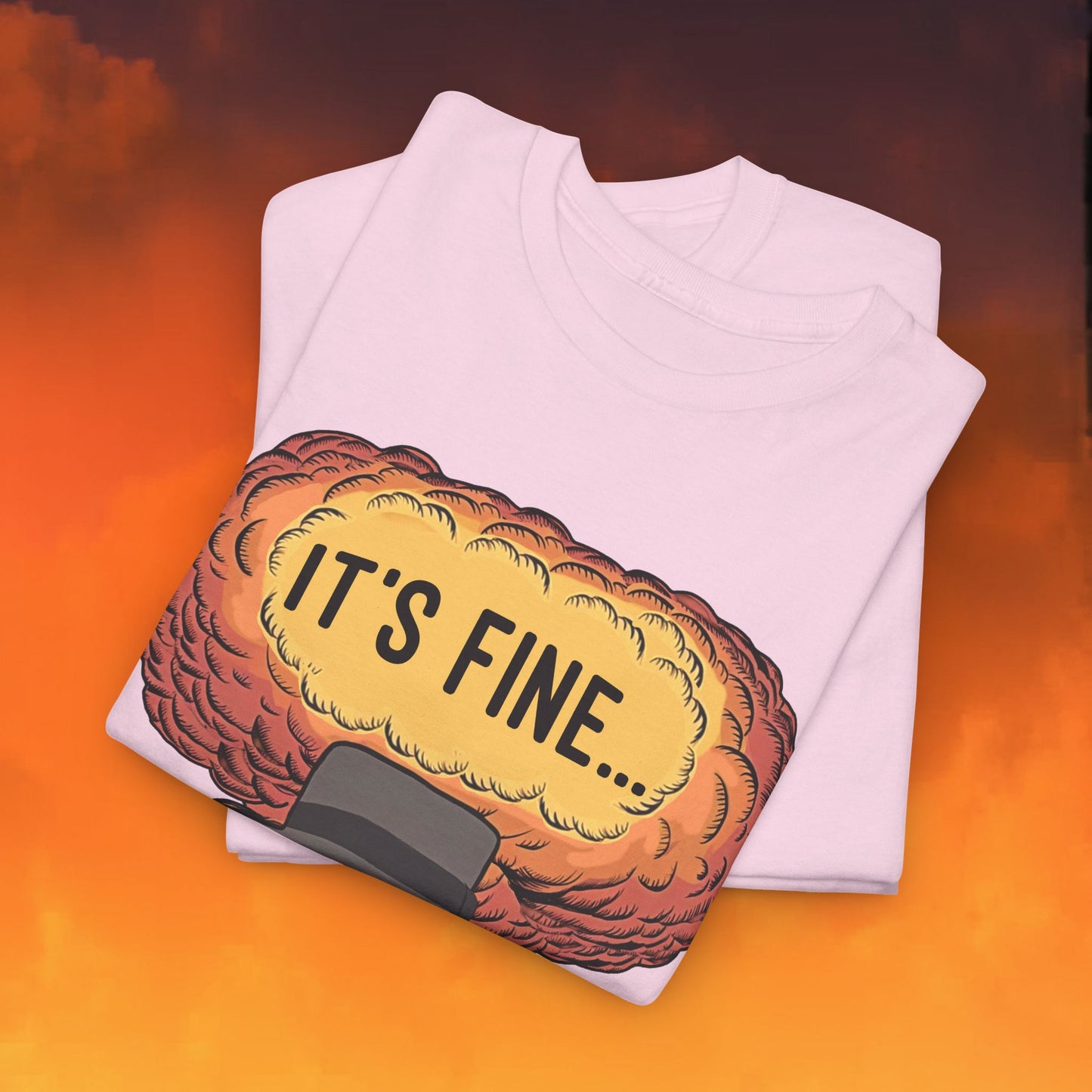 Oppenheimer It's Fine Funny Movie Parody Nuclear Atomic Bomb Explosion Unisex Heavy Cotton Tee