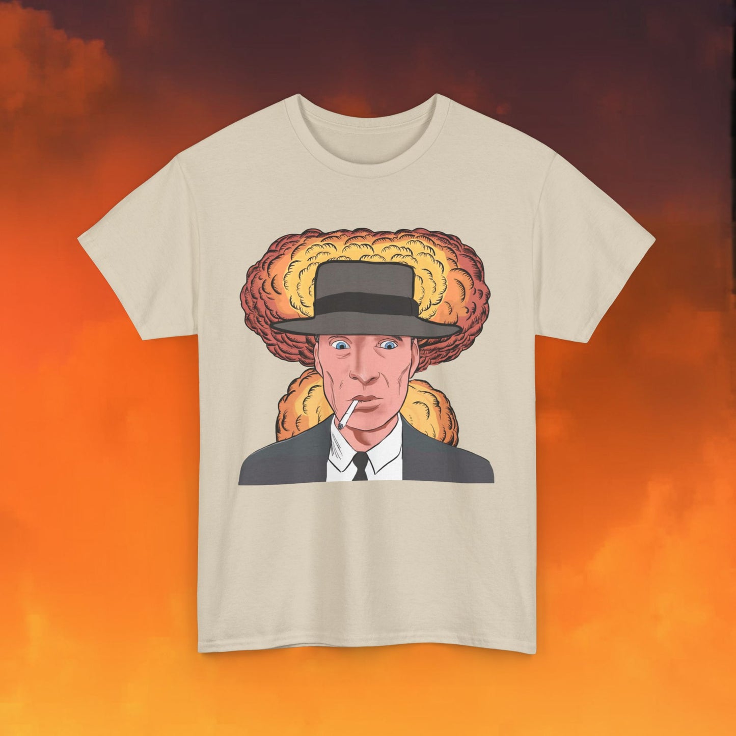 Oppenheimer Cartoon Funny Movie Cillian Murphy Unisex Heavy Cotton Tee