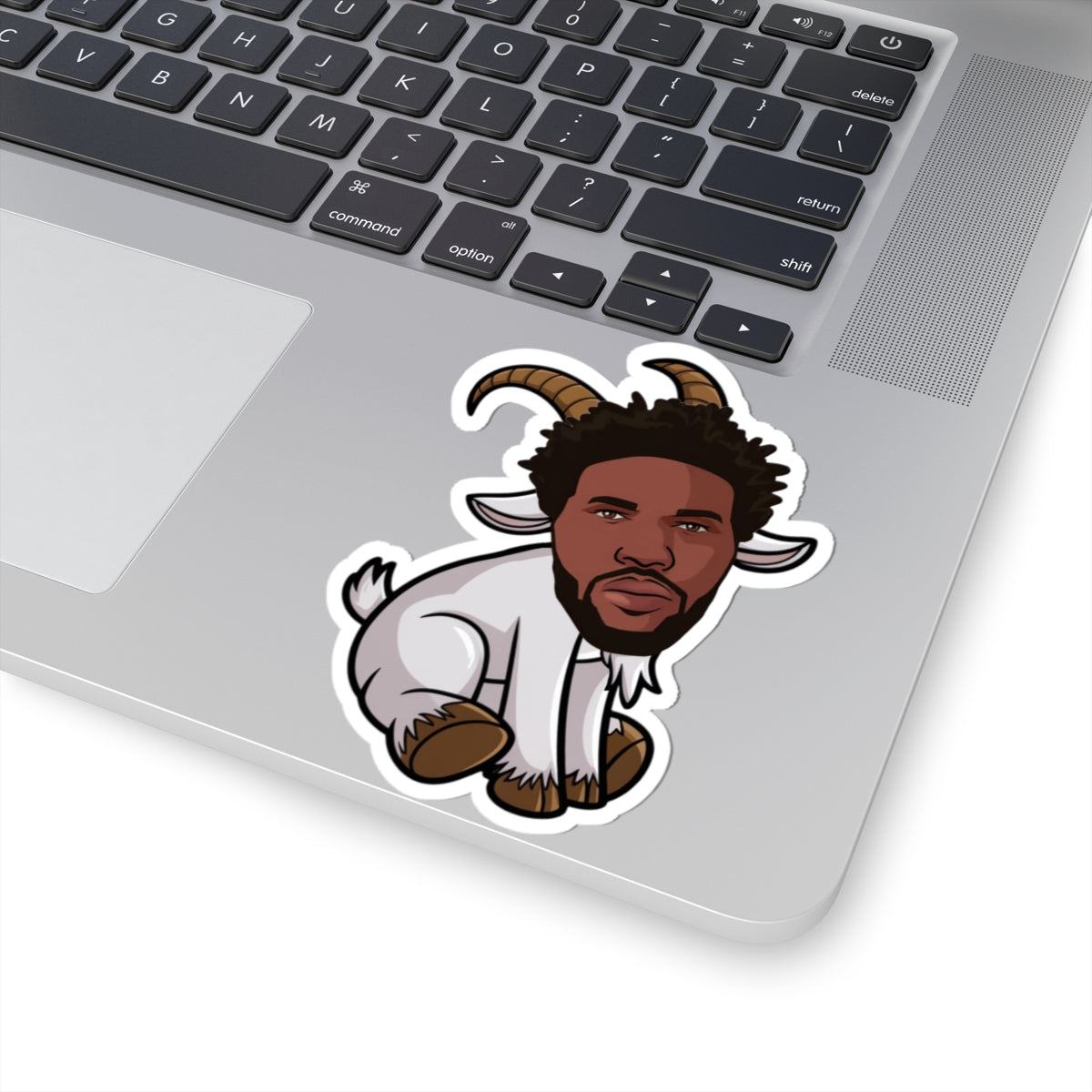 Joel Embiid G.O.A.T. Sticker - Funny Basketball Meme Decal - Greatest of All Time Print for Basketball Fans - Perfect Gift for Joel Embiid Fans 4" × 4" White Stickers Basketball G.O.A.T. Joel Embiid NBA Philadelphia 76ers Printify