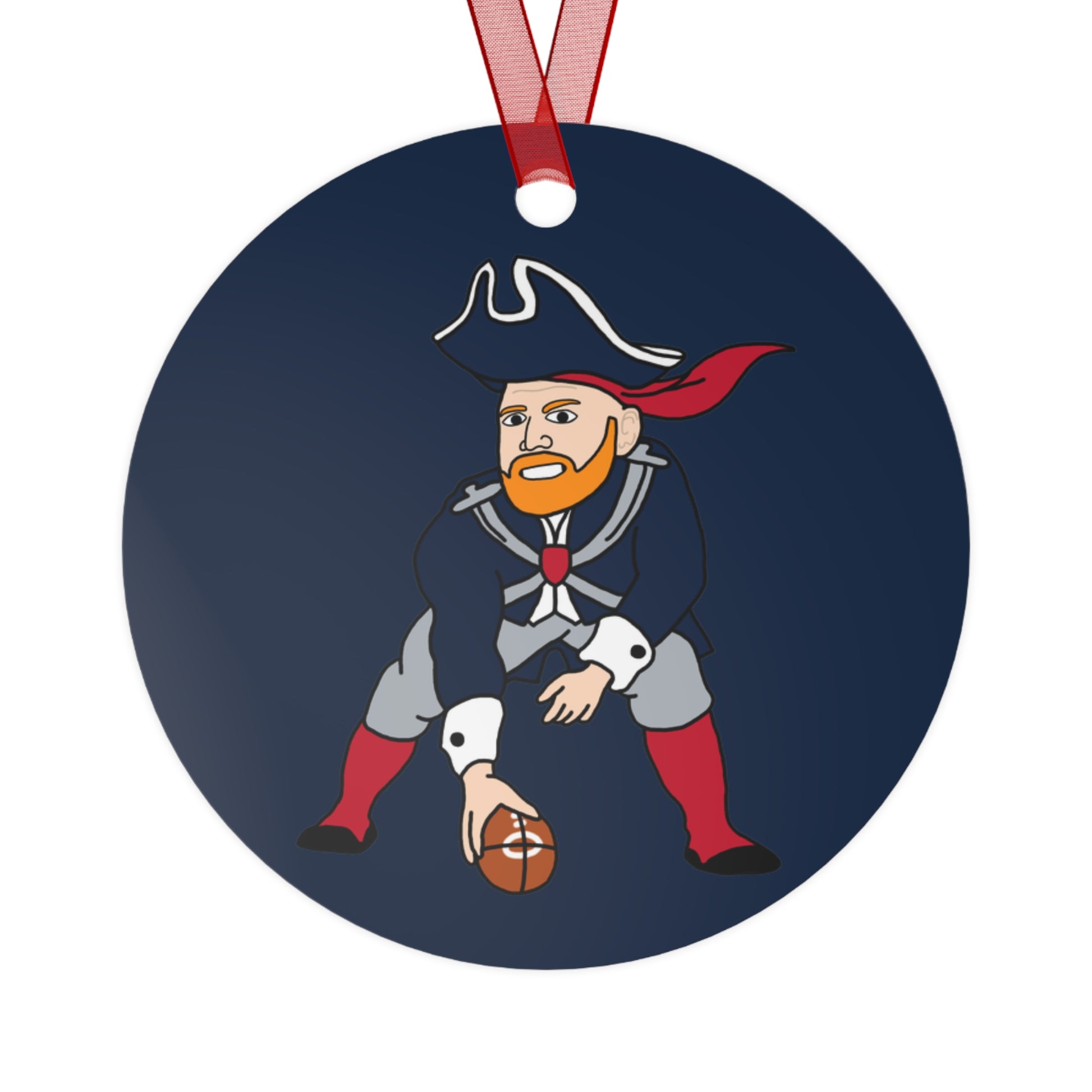 Bill Burrdy New England Patriots NFL Tom Brady Bill Burr Metal Ornaments Christmas American Football Bill Burr Monday Morning Podcast New England Patriots NFL Podcasts Stand-up Comedy Printify