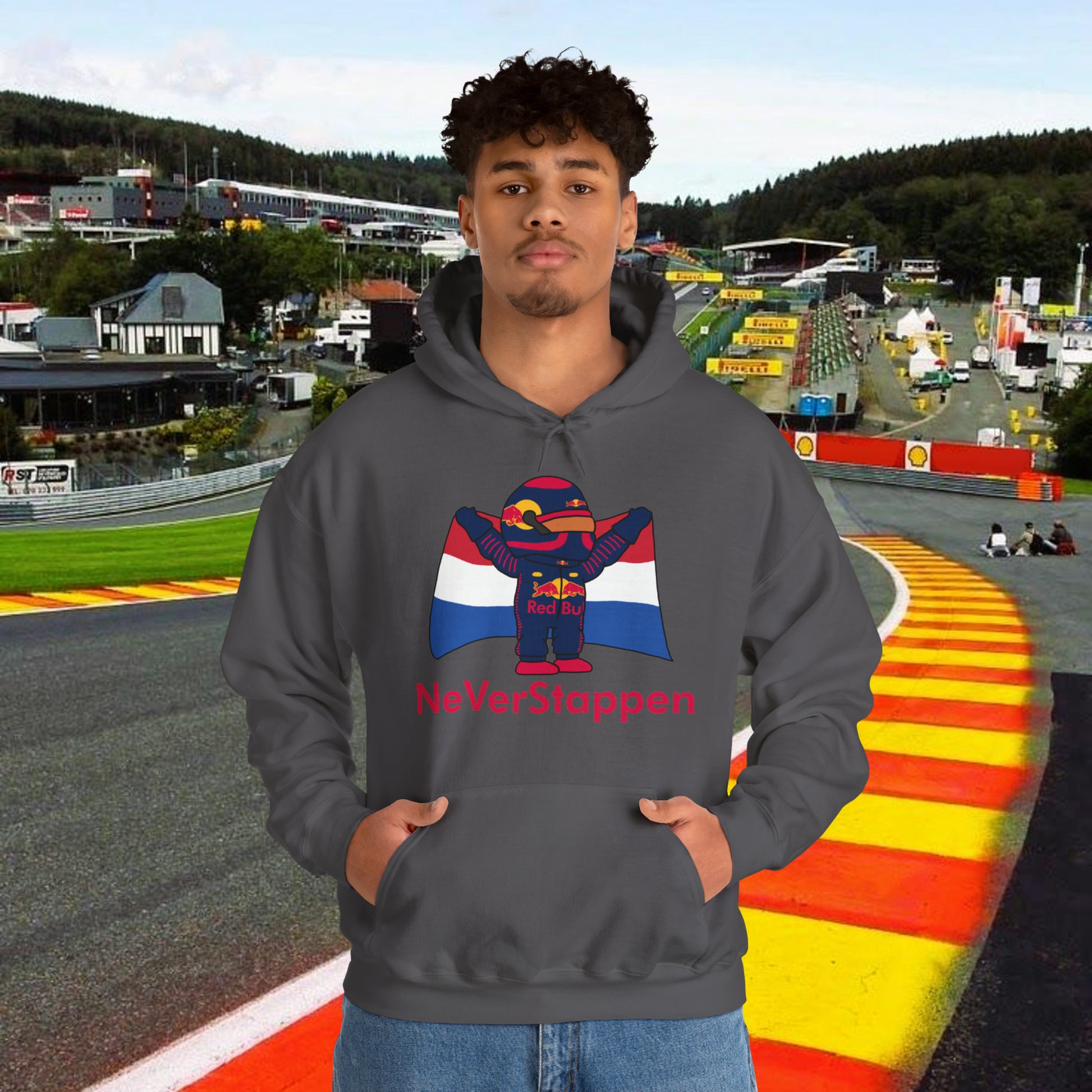 Max Verstappen Hoodie Verstappen Hoody Red Bull Hoodie F1 Pullover Formula 1 Jumper F1 Gift Formula 1 Gift Red Bull Fan Gift Racing Fan Gift Charcoal Hoodies F1 Max Verstappen Red Bull Printify