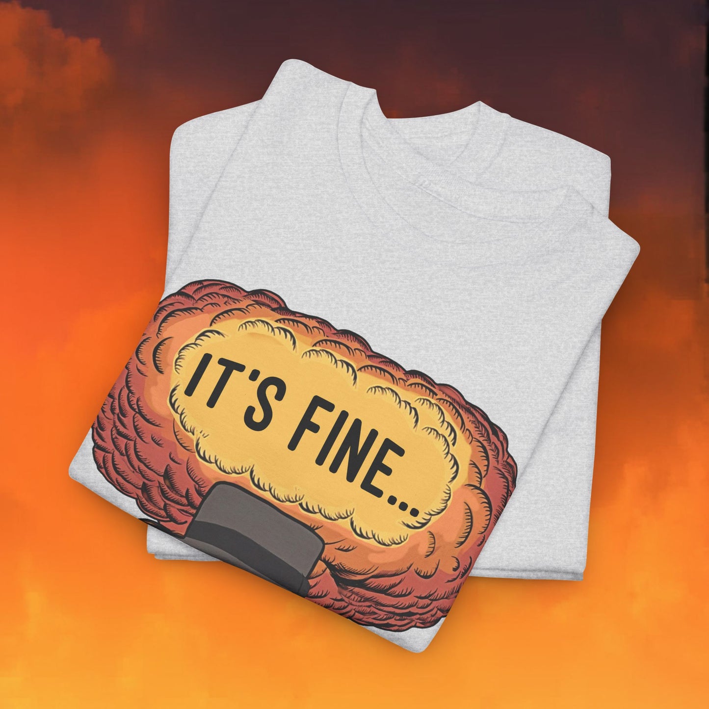 Oppenheimer It's Fine Funny Movie Parody Nuclear Atomic Bomb Explosion Unisex Heavy Cotton Tee