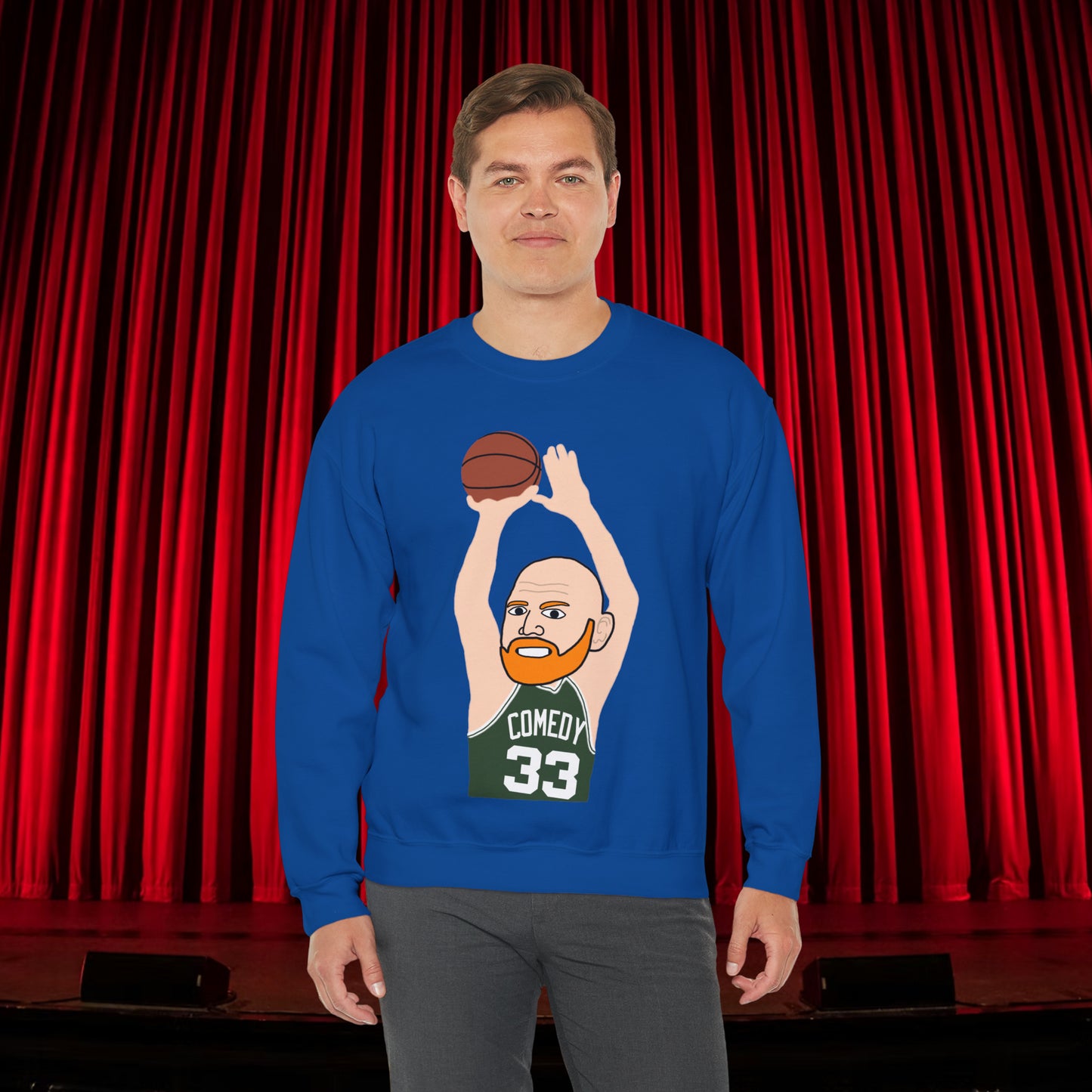 Bill Burr Sweatshirt Boston Celtics Sweater Larry Bird Jumper Monday Morning Podcast Merch Podcast Gift Celtics Fan Gift Basketball Fan Gift Next Cult Brand Bill Burr, Monday Morning Podcast, Podcasts, Stand-up Comedy