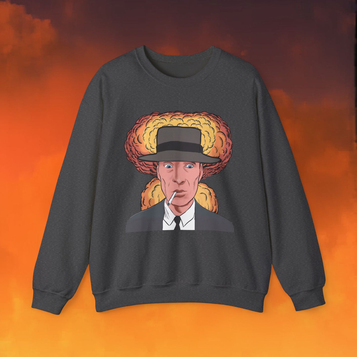 Oppenheimer Cartoon Funny Movie Cillian Murphy Unisex Heavy Blend Crewneck Sweatshirt