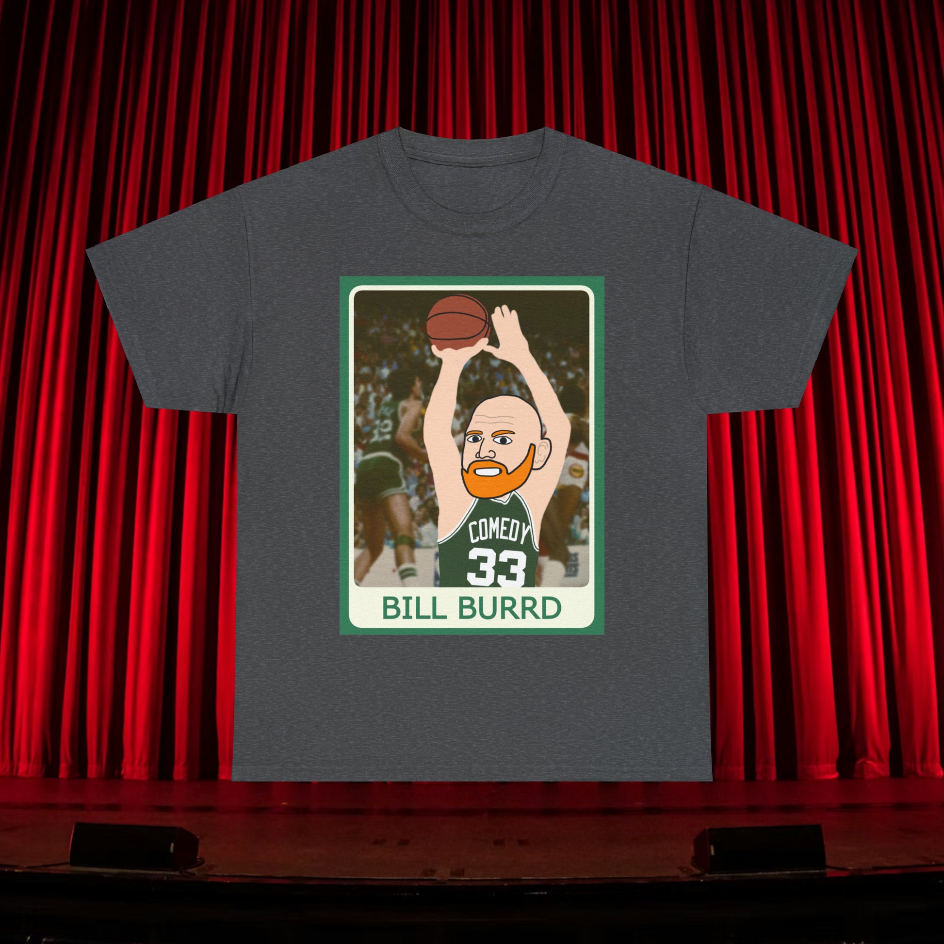 Bill Burr T-shirt Boston Celtics Tshirt Larry Bird Shirt Monday Morning Podcast Merch Podcast Gift Celtics Fan Gift Basketball Fan Gift Next Cult Brand Bill Burr, Monday Morning Podcast, Podcasts, Stand-up Comedy