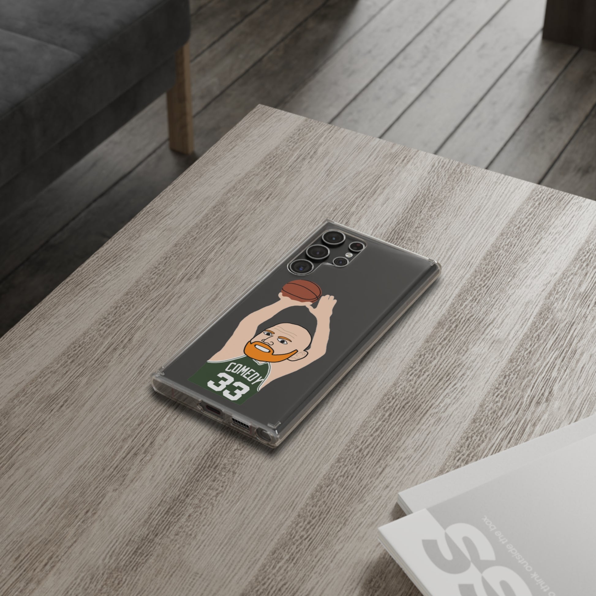 Bill Burrd Boston Celtics Larry Bird Bill Burr Clear Case Mobile Phone Cases Basketball Bill Burr Boston Celtics Monday Morning Podcast NBA Podcasts Stand-up Comedy Printify