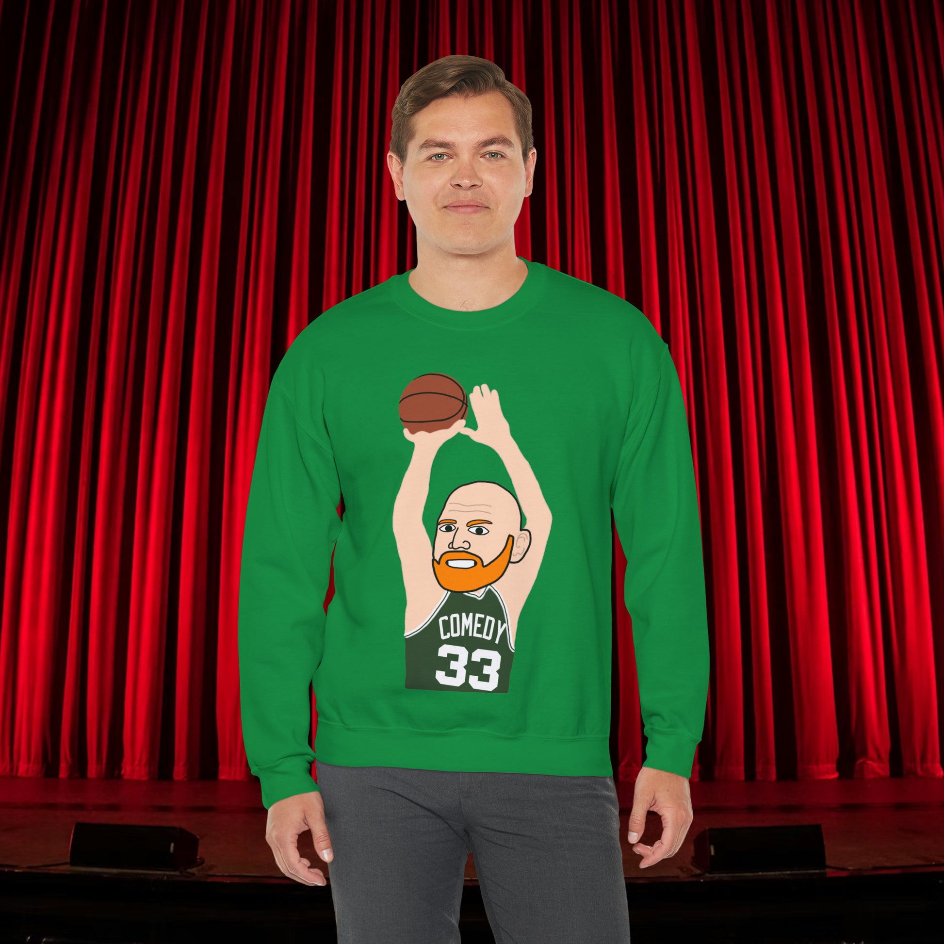 Bill Burr Sweatshirt Boston Celtics Sweater Larry Bird Jumper Monday Morning Podcast Merch Podcast Gift Celtics Fan Gift Basketball Fan Gift Irish Green Sweatshirts Basketball Bill Burr Boston Celtics Monday Morning Podcast NBA Podcasts Stand-up Comedy Printify