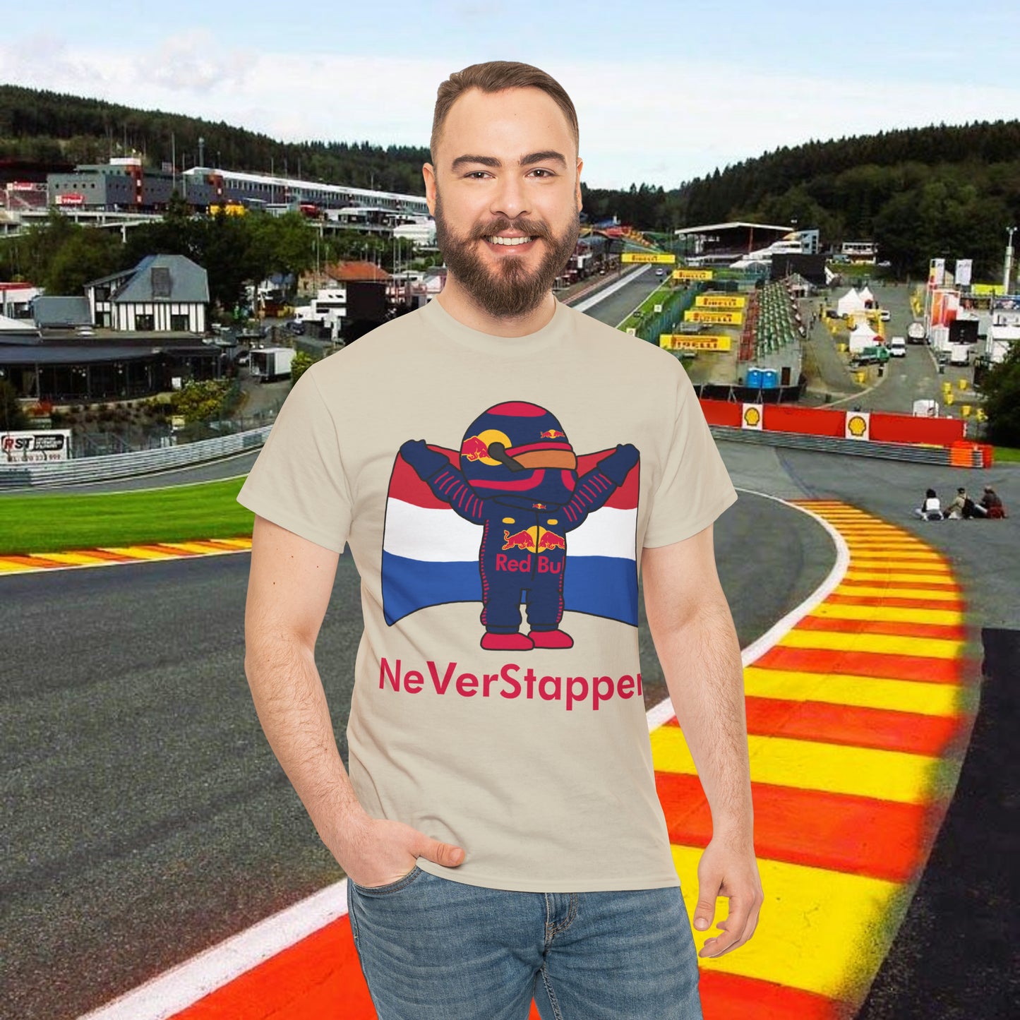 Max Verstappen T-Shirt Verstappen shirt Red Bull T shirt F1 tshirt Formula 1 tee F1 Gift Formula 1 Gift Red Bull Fan Gift Funny Racing Shirt Sand T-shirts F1 Max Verstappen Red Bull Printify