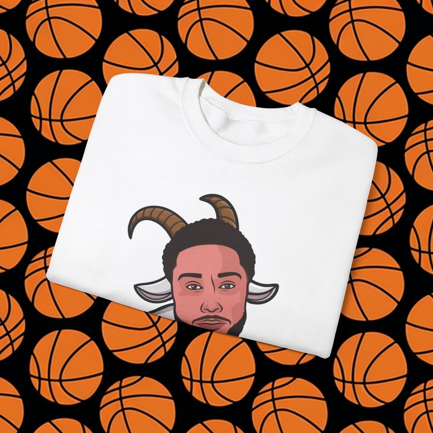 Ben Simmons GOAT Sweatshirt - Funny Basketball Meme Jumper - Greatest of All Time Pullover for Basketball Fans - Perfect Gift for Ben Simmons Fans Sweatshirts Basketball Ben Simmons Brooklyn Nets G.O.A.T. NBA Printify