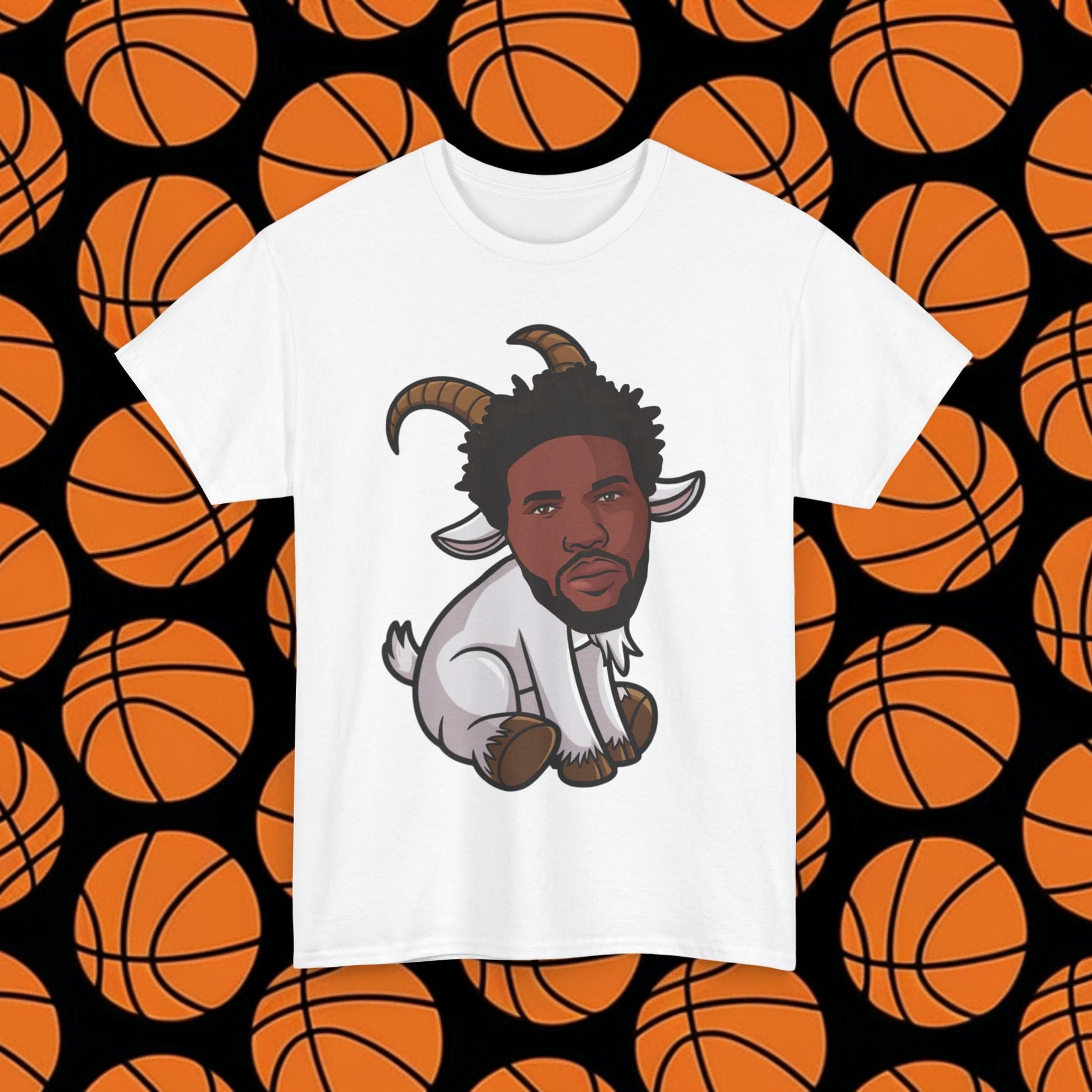 Joel Embiid G.O.A.T. T-Shirt - Funny Basketball Meme Casual Top - Greatest of All Time Tee for Basketball Fans - Perfect Gift for Joel Embiid Fans White T-shirts Basketball G.O.A.T. Joel Embiid NBA Philadelphia 76ers Printify