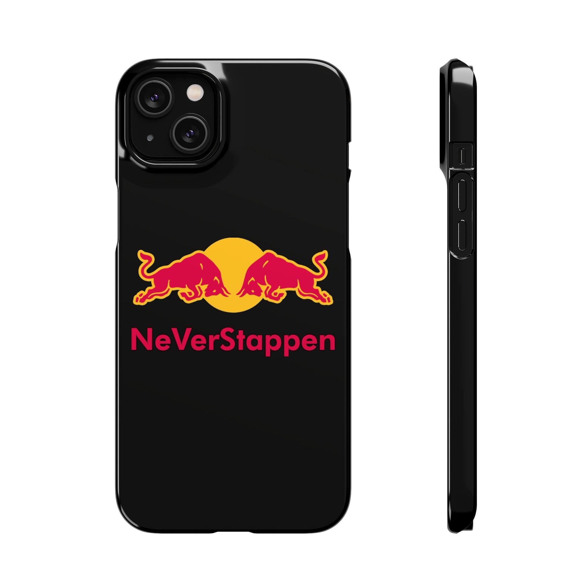 NeVerStappen Red Bull Formula 1 F1 Max Verstappen Snap Case iPhone 14 Plus Glossy Mobile Phone Cases F1 Max Verstappen Red Bull Printify