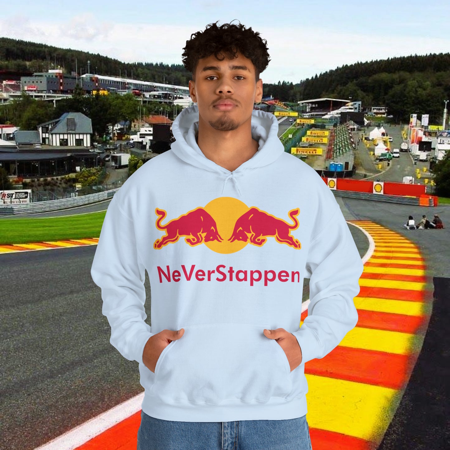 Max Verstappen Hoodie Verstappen Jumper Red Bull Pullover F1 Hoodie Formula 1 Hoodie F1 Gift Formula 1 Gift Red Bull Fan Gift Racing Gift Light Blue Hoodies F1 Max Verstappen Red Bull Printify