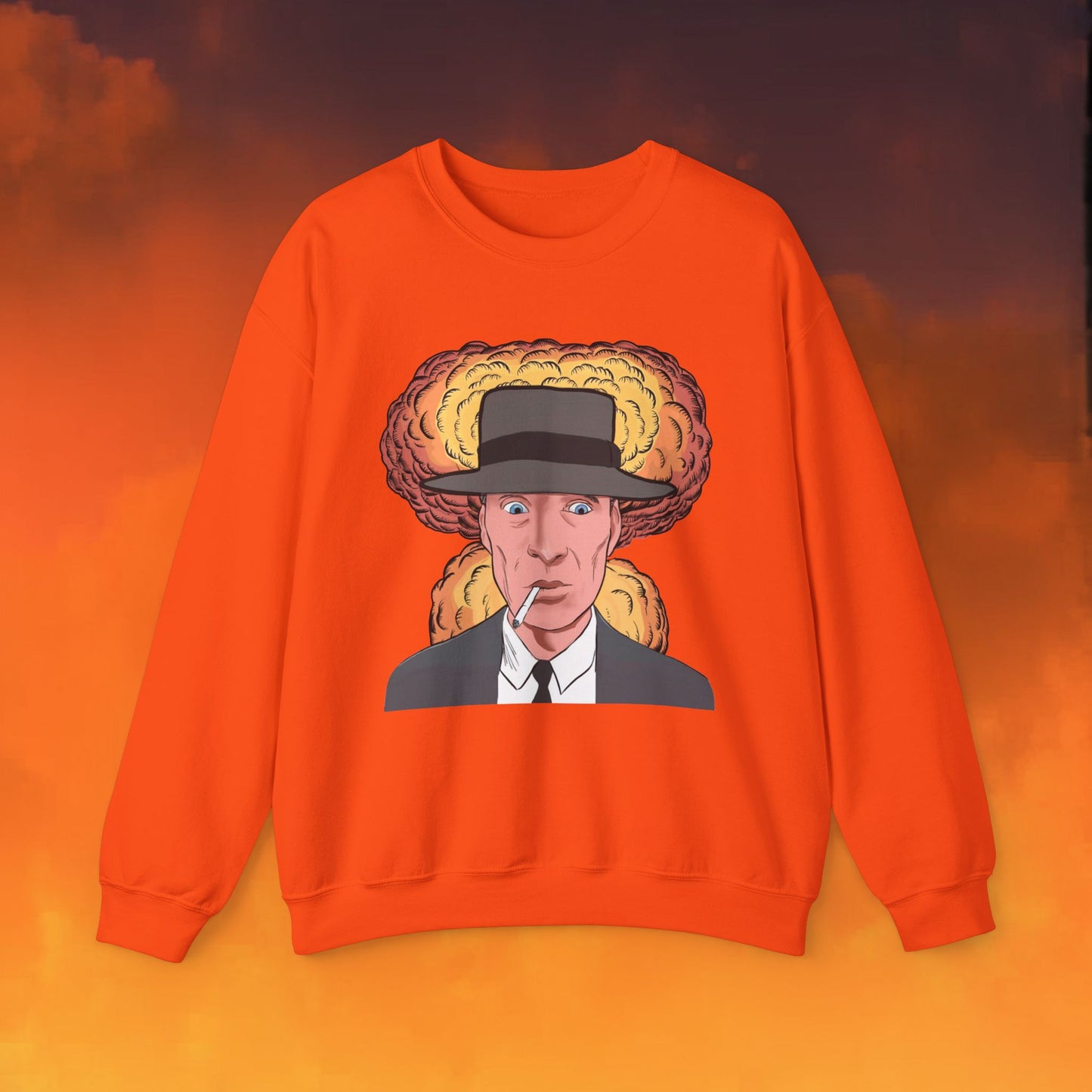 Oppenheimer Cartoon Funny Movie Cillian Murphy Unisex Heavy Blend Crewneck Sweatshirt