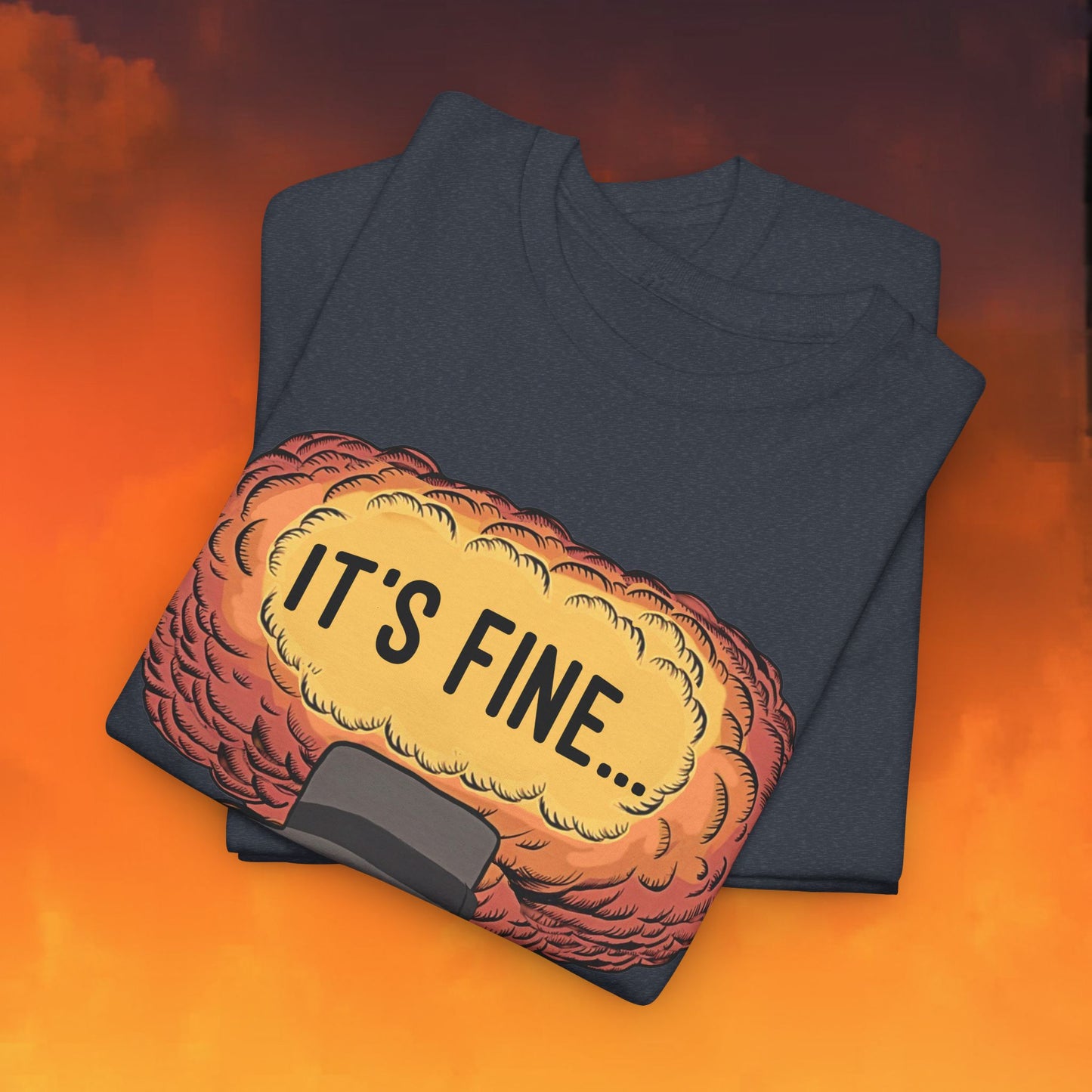 Oppenheimer It's Fine Funny Movie Parody Nuclear Atomic Bomb Explosion Unisex Heavy Cotton Tee