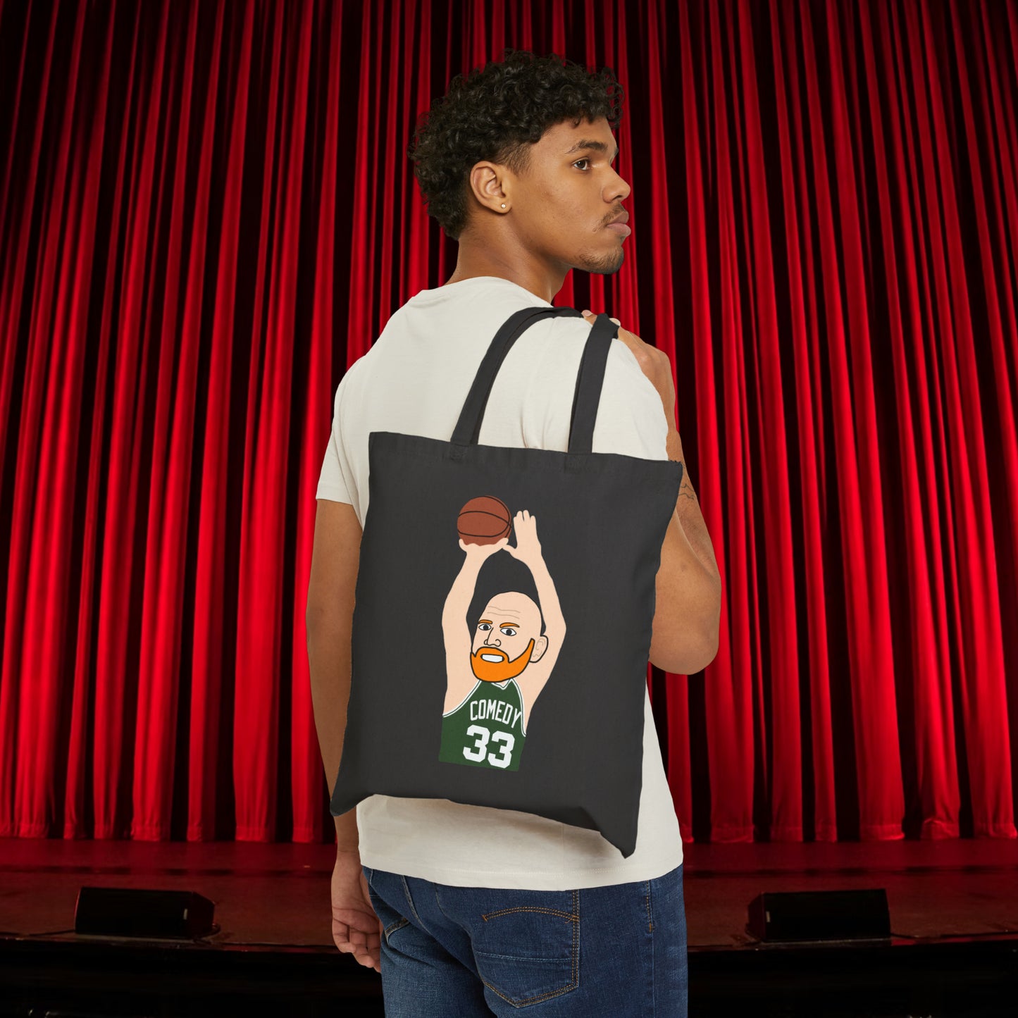 Bill Burrd Boston Celtics Larry Bird Bill Burr Cotton Canvas Tote Bag Next Cult Brand