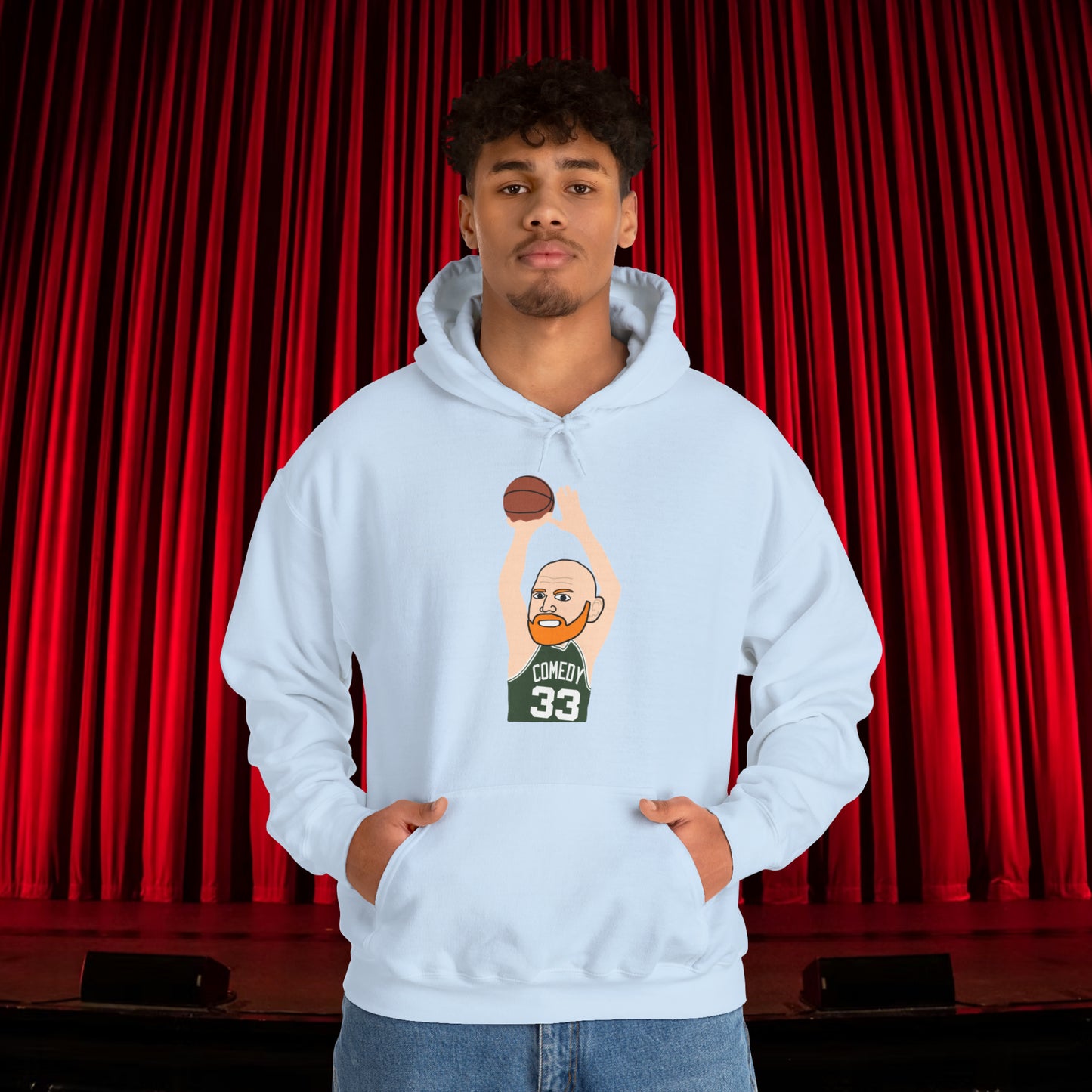 Bill Burr Hoodie Boston Celtics Hoodie Larry Bird Hoodie Monday Morning Podcast Merch Podcast Gift Celtics Fan Gift Basketball Fan Gift Light Blue Hoodies Basketball Bill Burr Boston Celtics Monday Morning Podcast NBA Podcasts Stand-up Comedy Printify