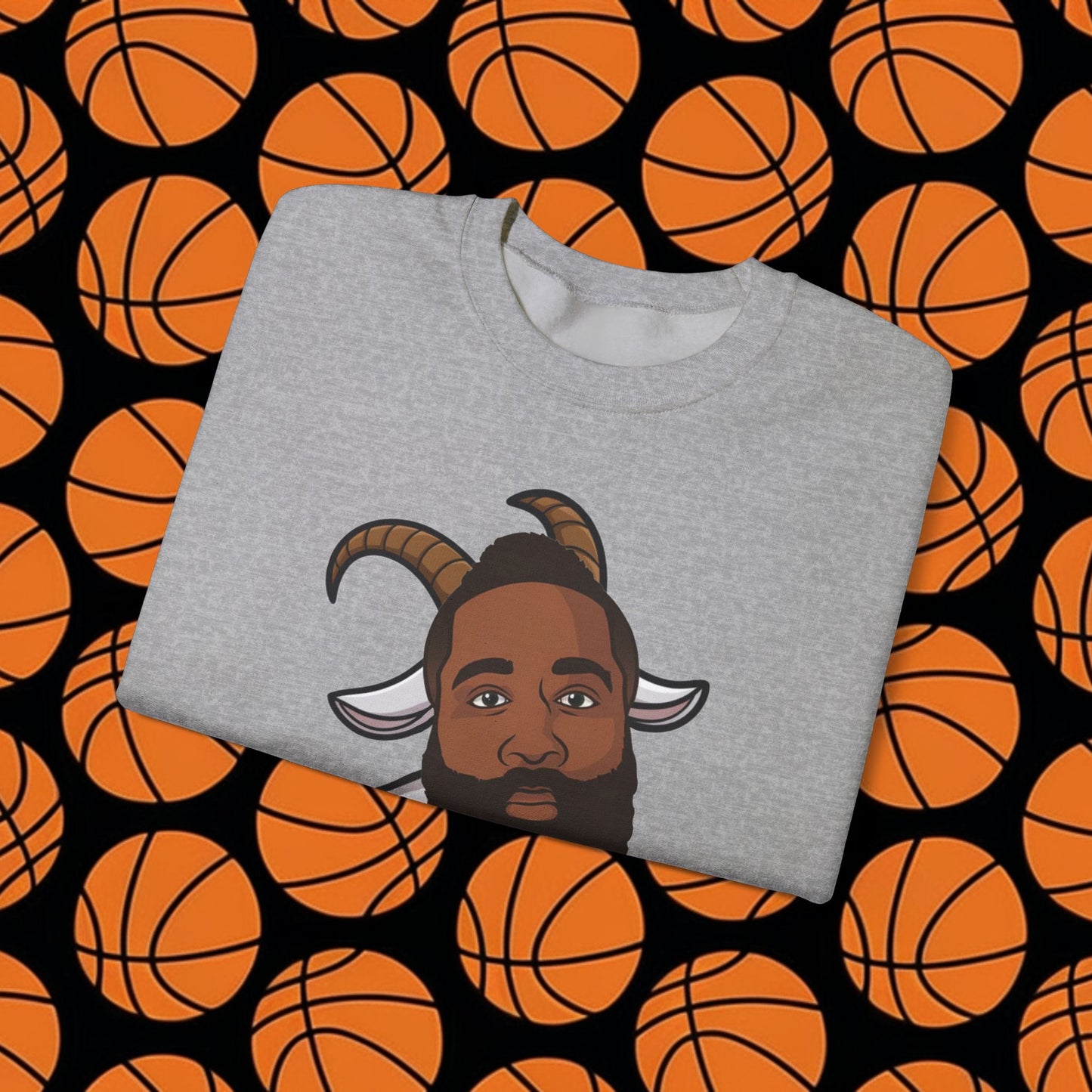 James Harden G.O.A.T. Sweatshirt - Funny Basketball Meme Jumper - Greatest of All Time Pullover for Basketball Fans - Perfect Gift for Harden Fans Sweatshirts Basketball G.O.A.T. Houston Rockets James Harden Los Angeles Clippers NBA Printify