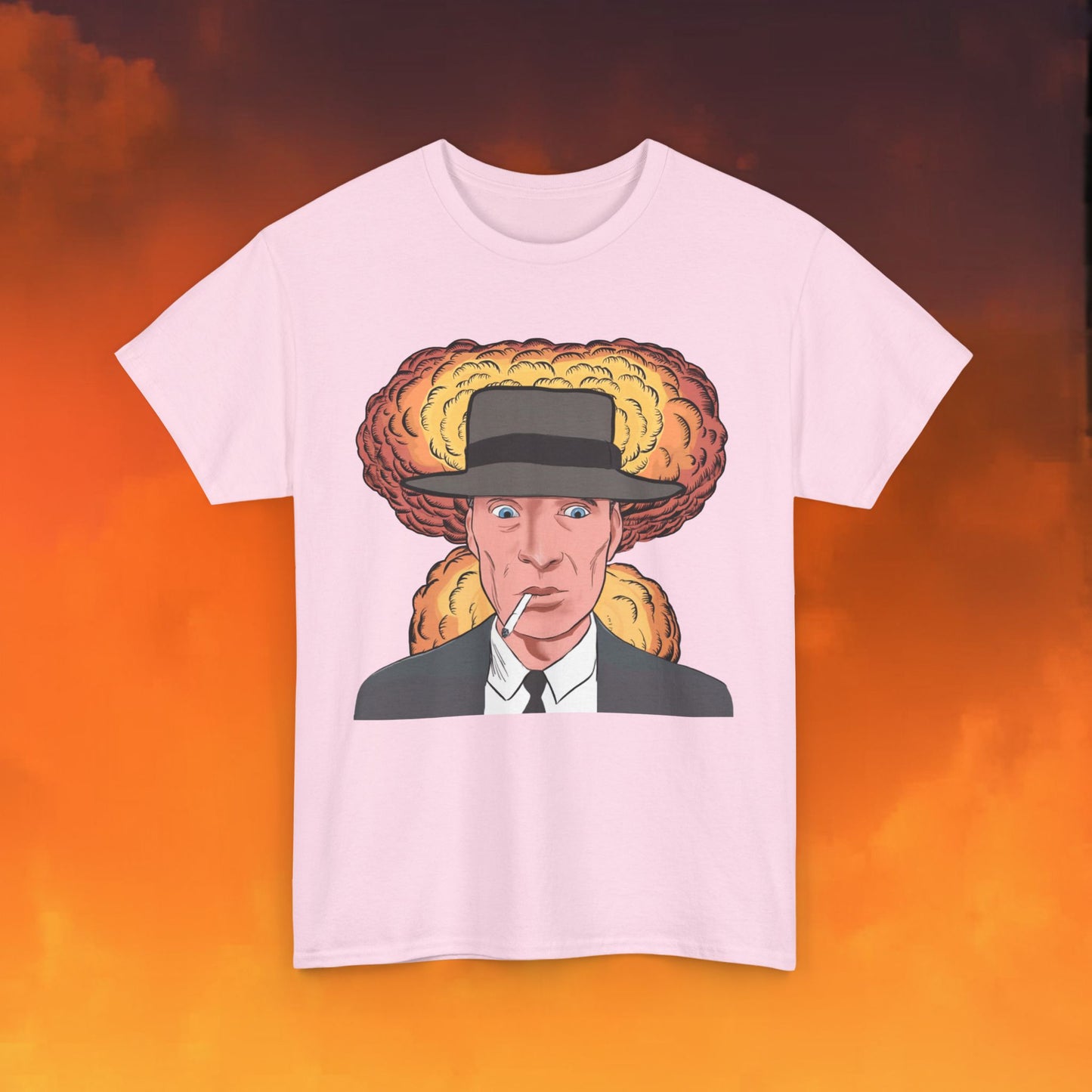 Oppenheimer Cartoon Funny Movie Cillian Murphy Unisex Heavy Cotton Tee