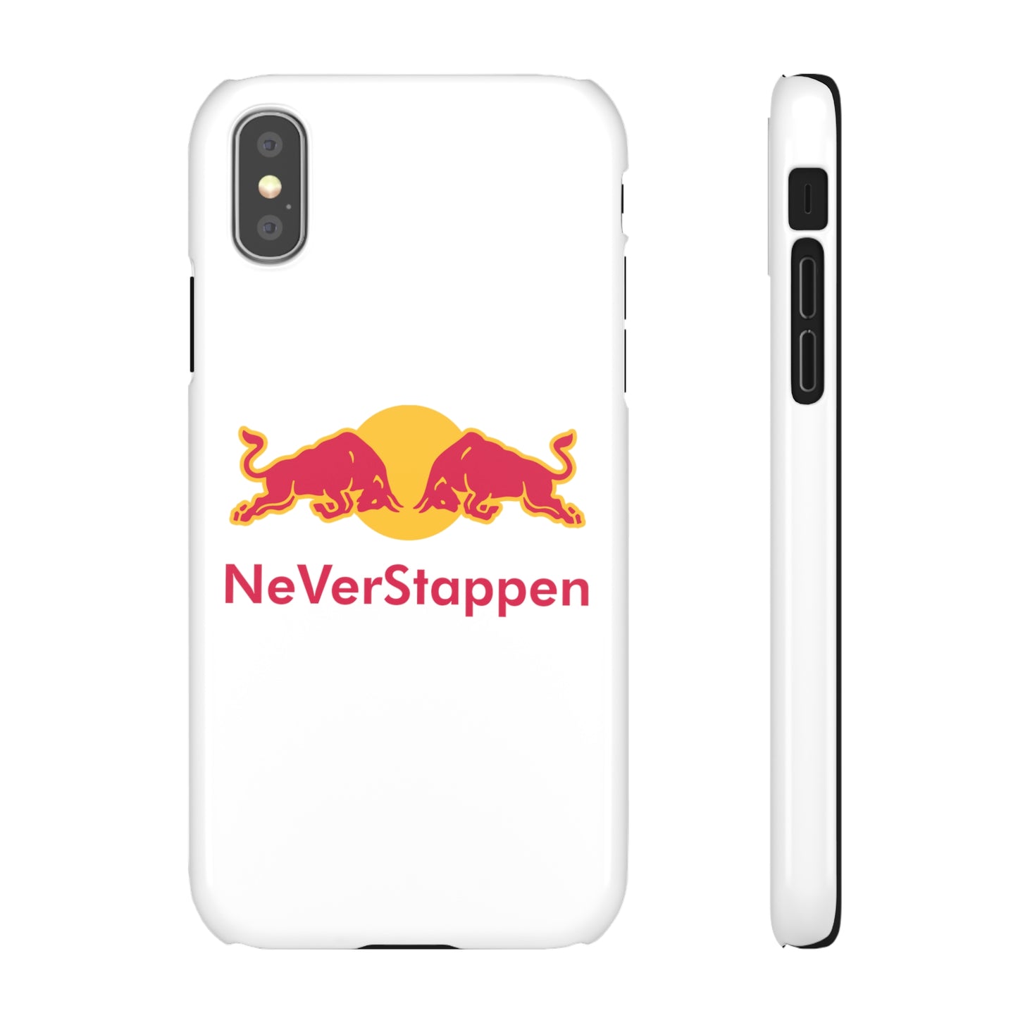 NeVerStappen Red Bull Formula 1 F1 Max Verstappen Snap Case iPhone XS Glossy Mobile Phone Cases F1 Max Verstappen Red Bull Printify