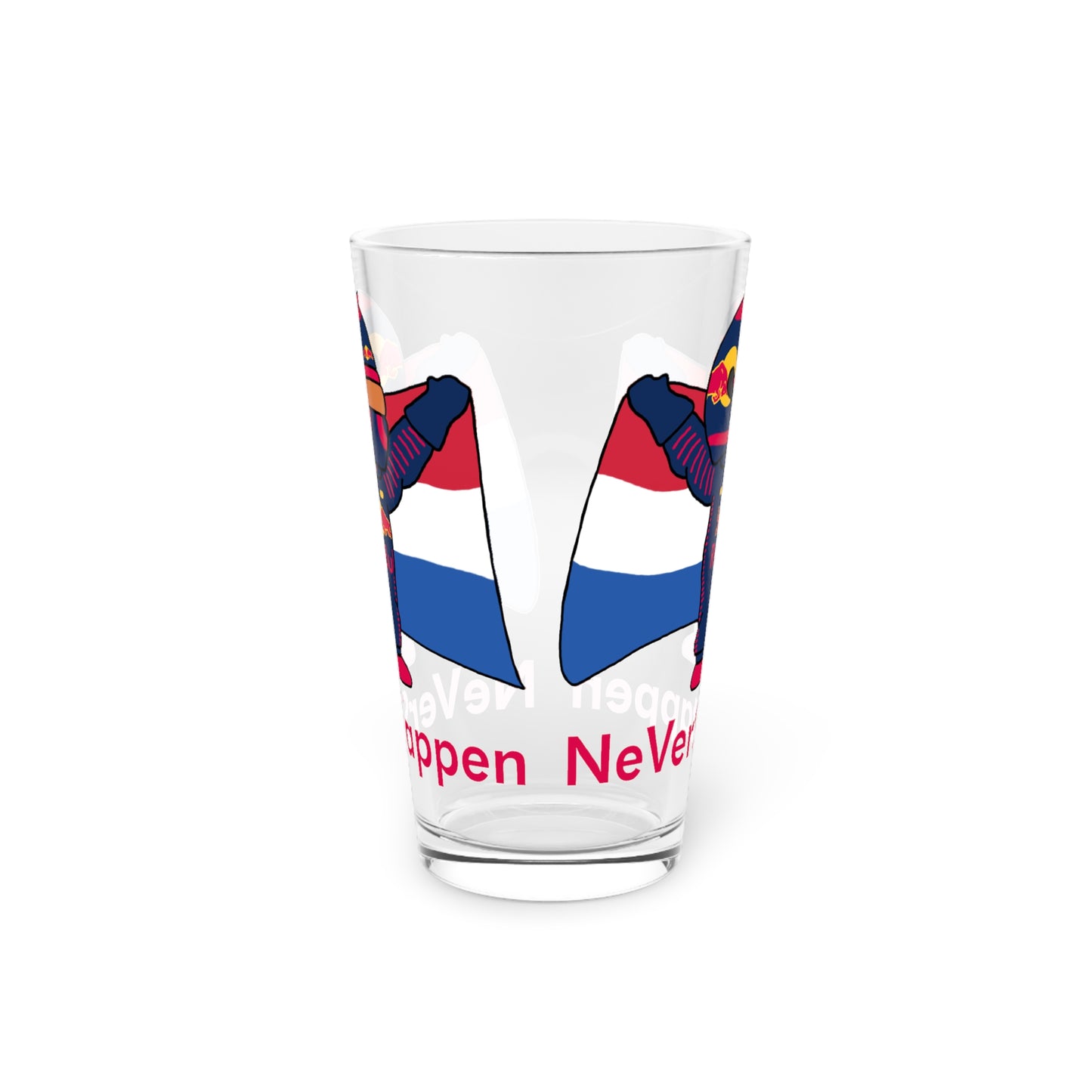 NeVerStappen Red Bull Formula 1 F1 Max Verstappen Pint Glass, 16oz Glasses F1 Max Verstappen Red Bull Printify