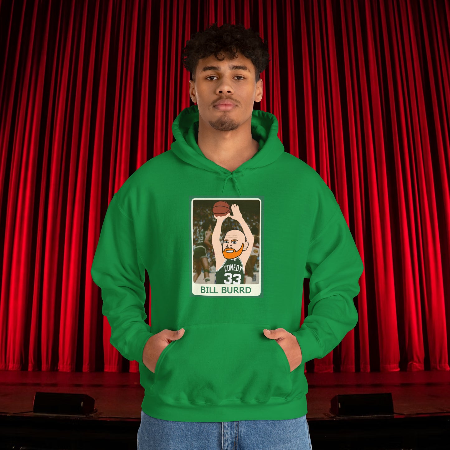 Bill Burr Hoodie Boston Celtics Hoodie Larry Bird Hoodie Monday Morning Podcast Merch Podcast Gift Celtics Fan Gift Basketball Fan Gift Next Cult Brand Bill Burr, Monday Morning Podcast, Podcasts, Stand-up Comedy