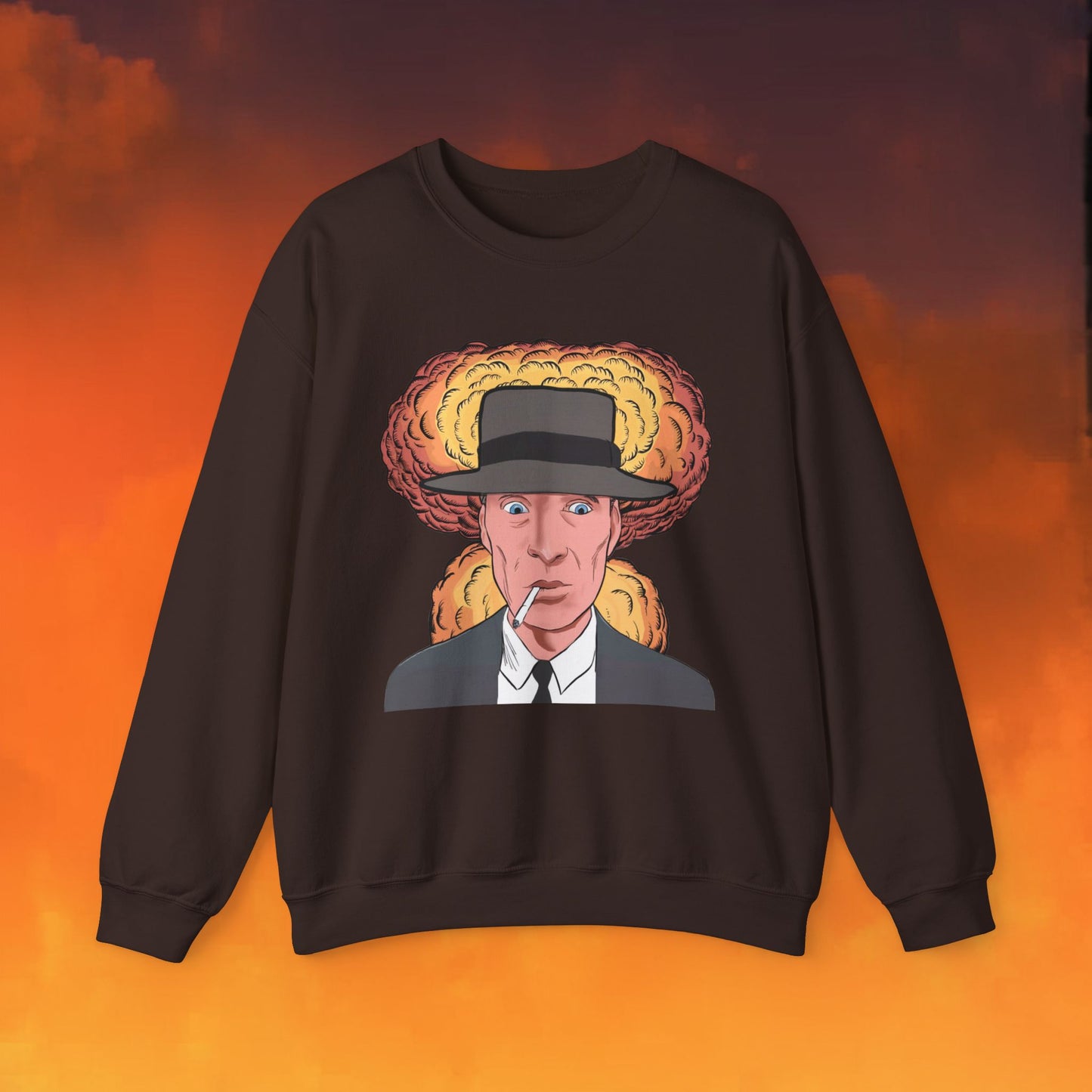 Oppenheimer Cartoon Funny Movie Cillian Murphy Unisex Heavy Blend Crewneck Sweatshirt