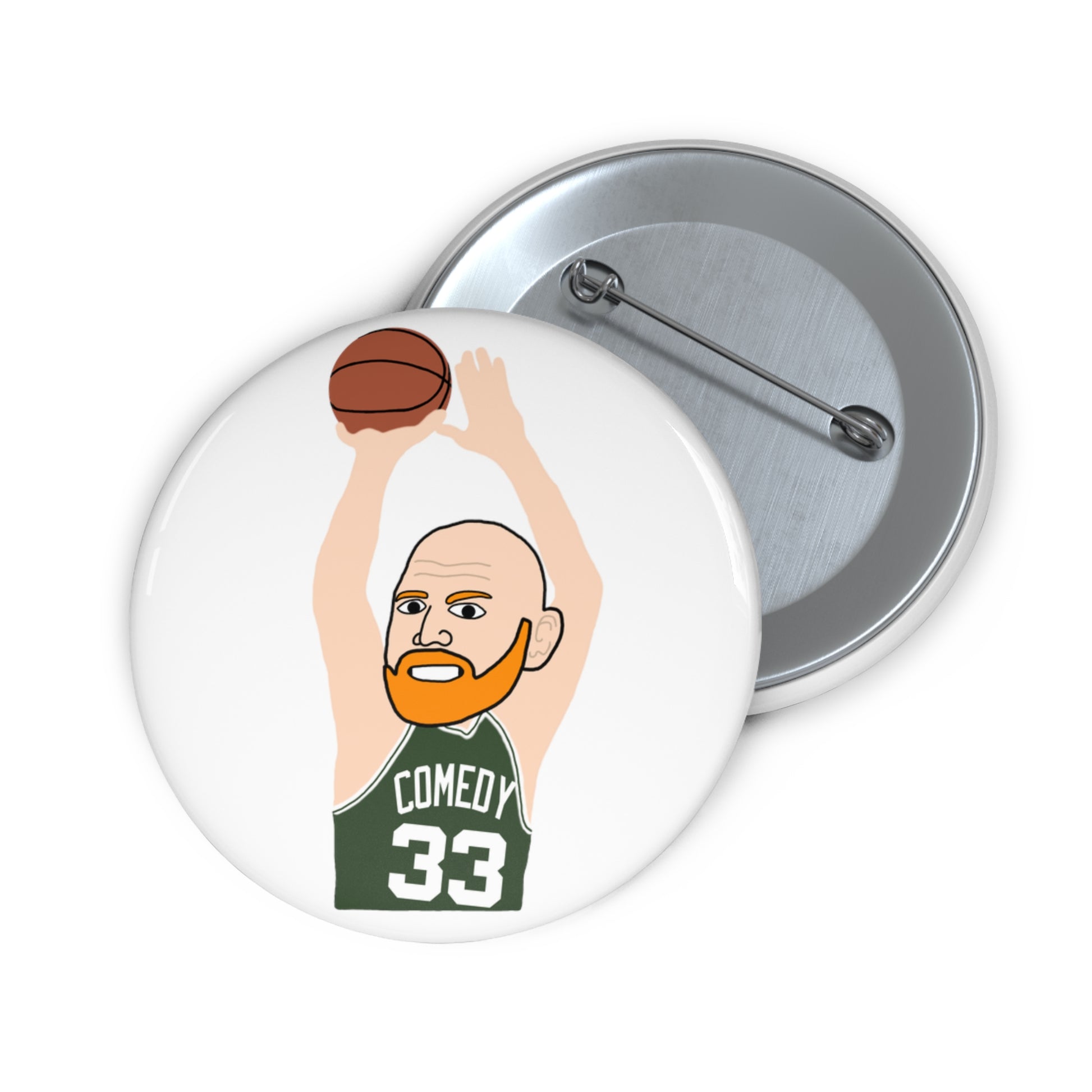 Bill Burrd Boston Celtics Larry Bird Bill Burr Pin Button Pins Basketball Bill Burr Boston Celtics Monday Morning Podcast NBA Podcasts Stand-up Comedy Printify