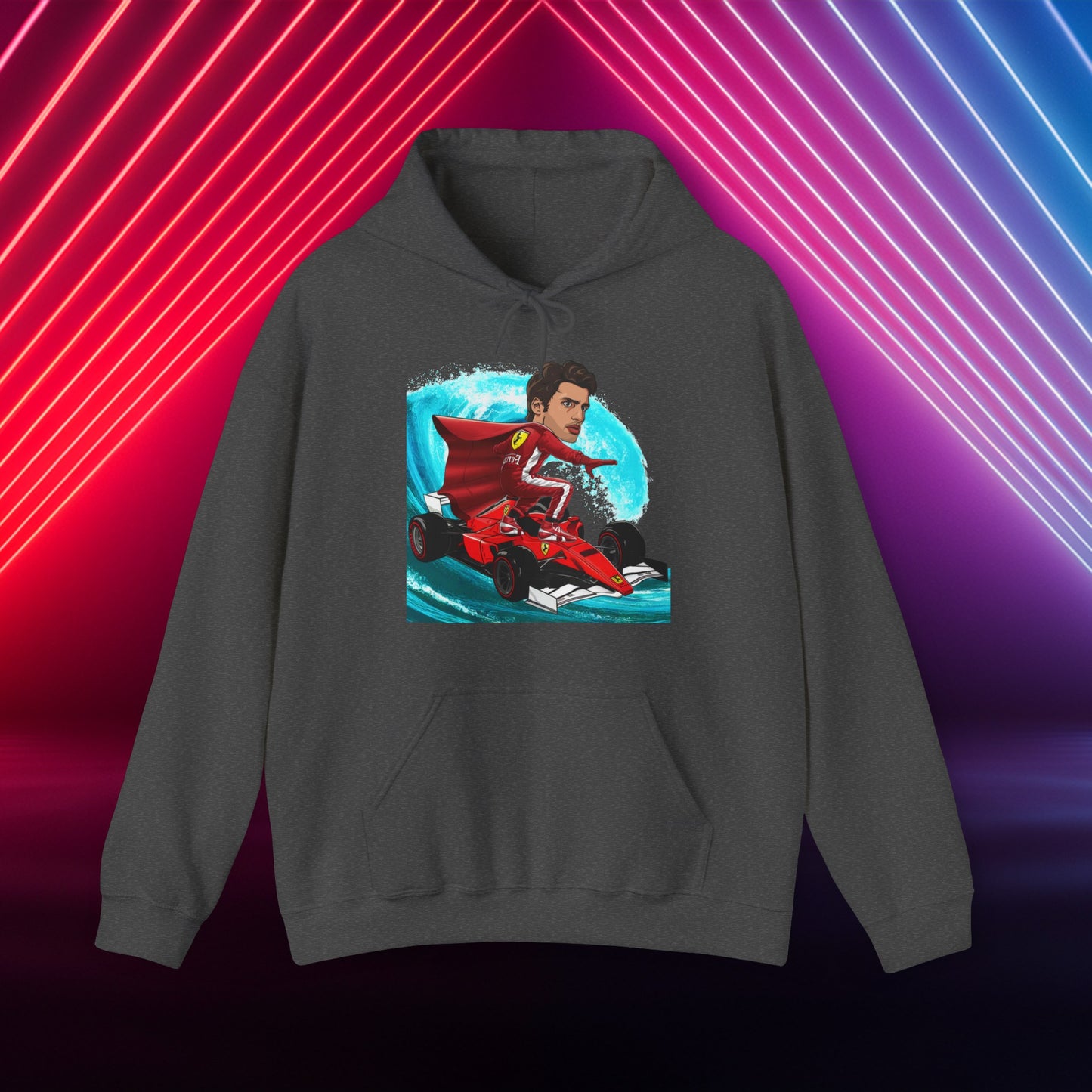 Carlos Sainz Hoodie Carlos Sainz Jumper Smooth Operator Pullover Ferrari Hoodie Formula 1 Hoodie F1 Hoodie Ferrari Gift Ferrari Fan Gift Dark Heather Hoodies Carlos Sainz F1 Ferrari Printify