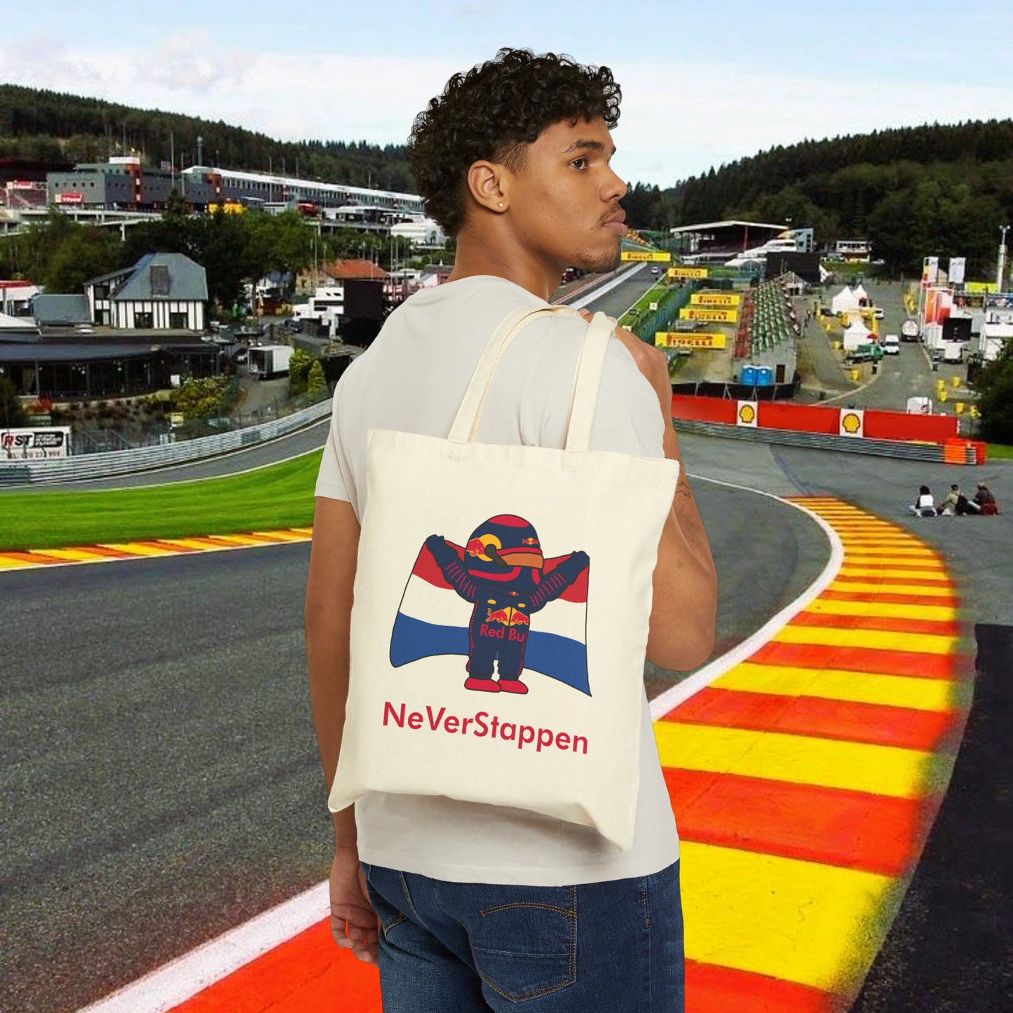 NeVerStappen Red Bull Formula 1 F1 Max Vertsappen Cotton Canvas Tote Bag Next Cult Brand