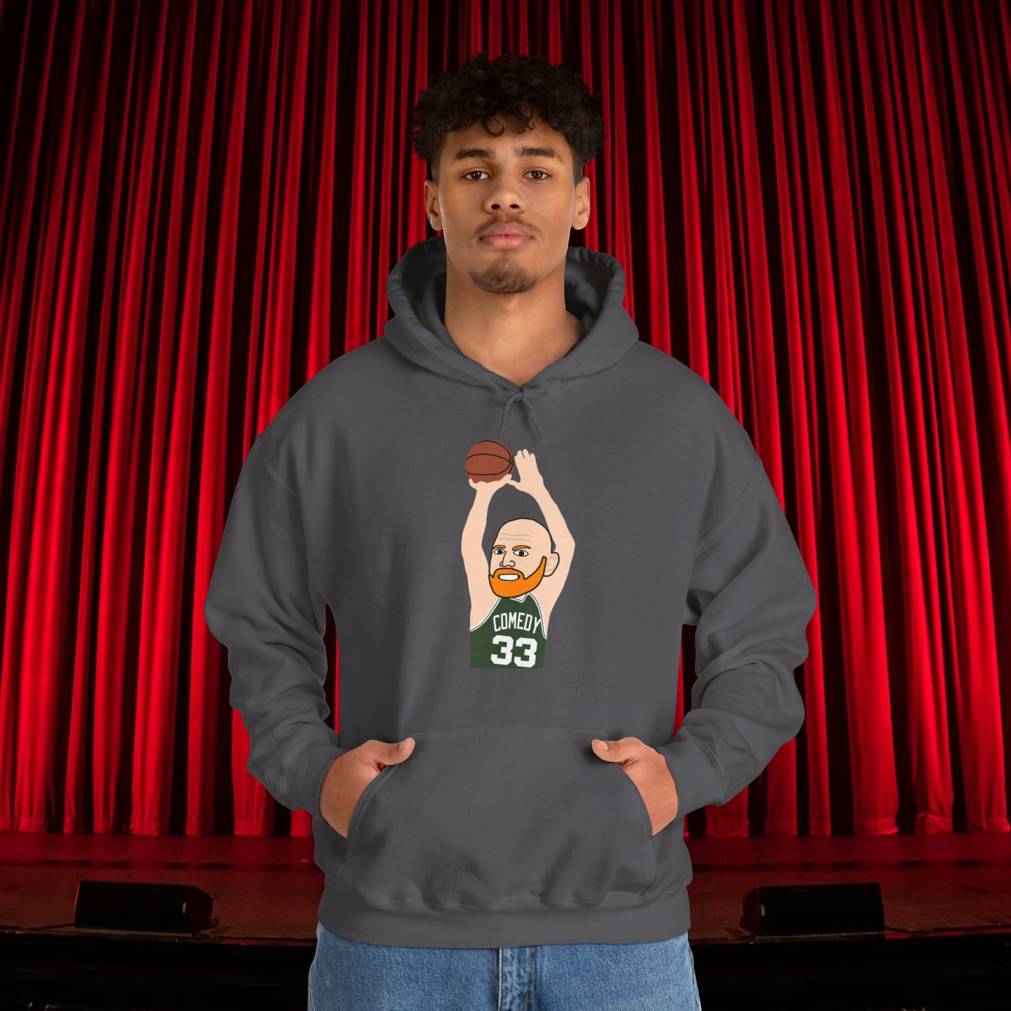 Bill Burr Hoodie Boston Celtics Hoodie Larry Bird Hoodie Monday Morning Podcast Merch Podcast Gift Celtics Fan Gift Basketball Fan Gift Charcoal Hoodies Basketball Bill Burr Boston Celtics Monday Morning Podcast NBA Podcasts Stand-up Comedy Printify