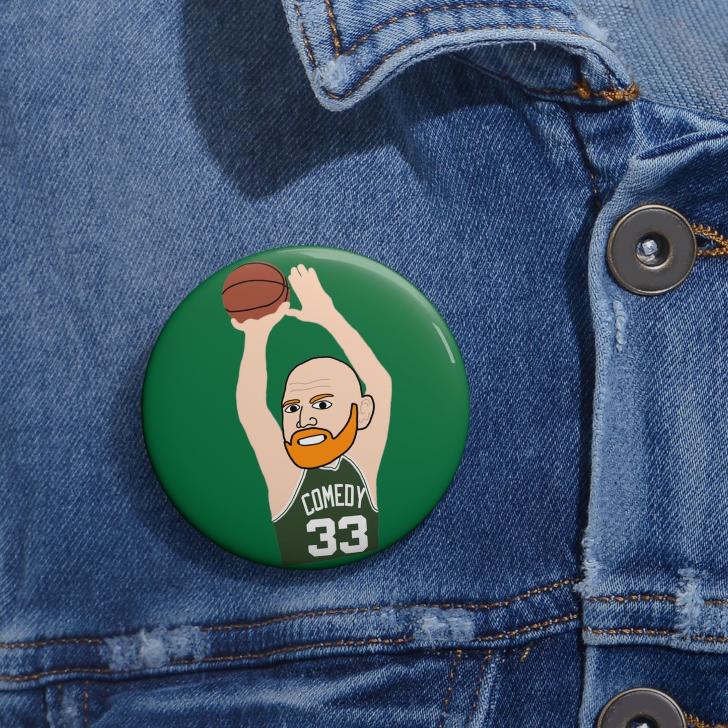 Bill Burrd Boston Celtics Larry Bird Bill Burr Pin Button Next Cult Brand