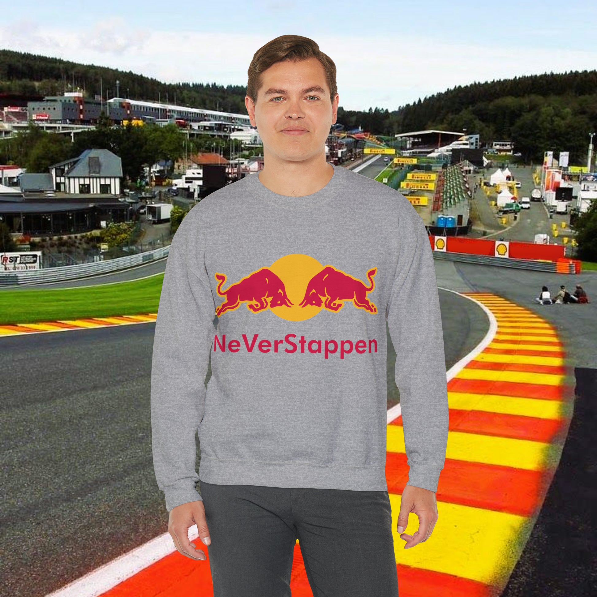 Max Verstappen Sweatshirt Verstappen Sweater Red Bull Sweatshirt F1 Jumper Formula 1 Shirt F1 Gift Formula 1 Gift Red Bull Fan Gift Racing Sport Grey Sweatshirts F1 Max Verstappen Red Bull Printify