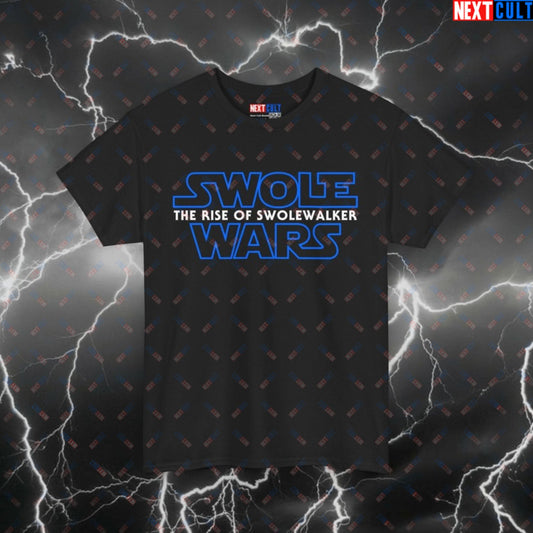 Swole Wars: The Rise Of Swolewalker Gym Shirt - Funny Star Wars Meme Tee For Lifters & Gymbros Black T-shirts Bodybuilding Films Fitness Gym Powerlifting Pump Cover Star Wars Workout Printify