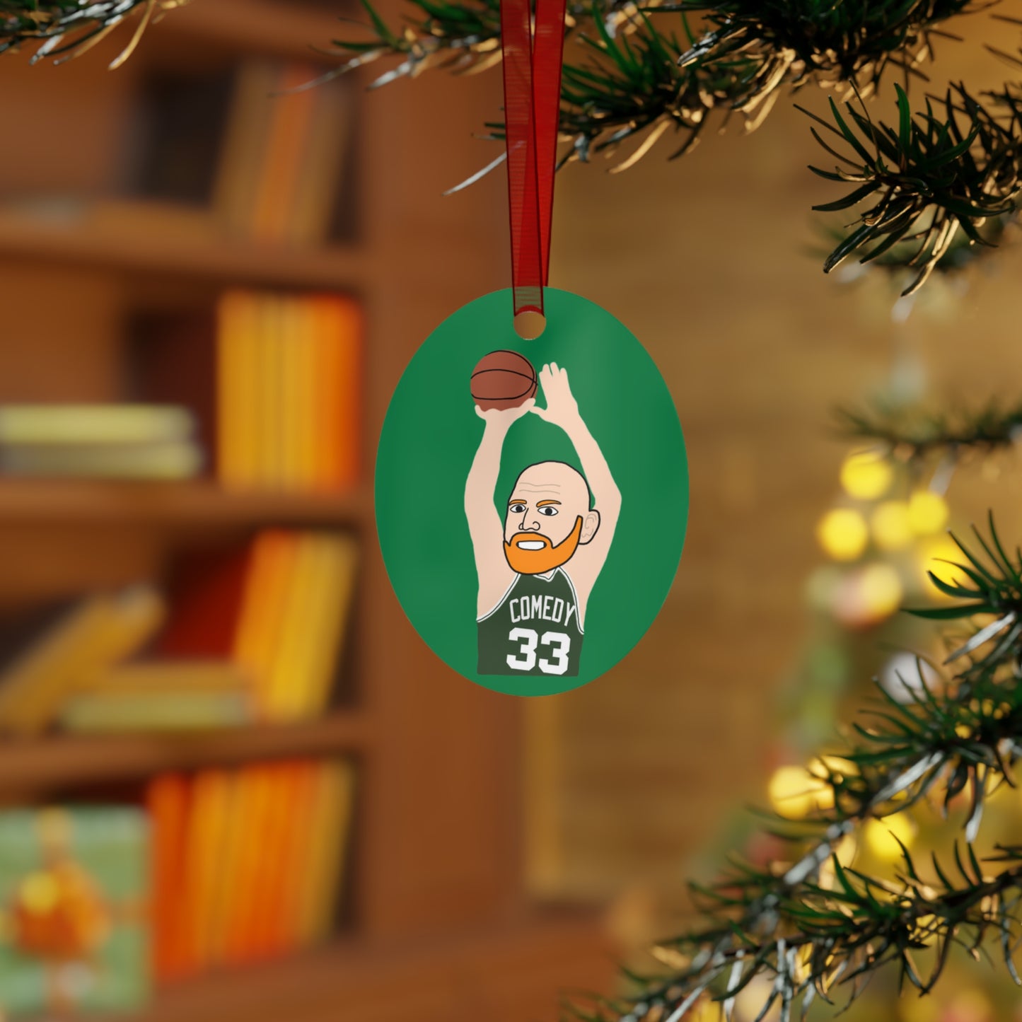 Bill Burrd Boston Celtics Larry Bird Bill Burr Christmas Metal Ornament Next Cult Brand