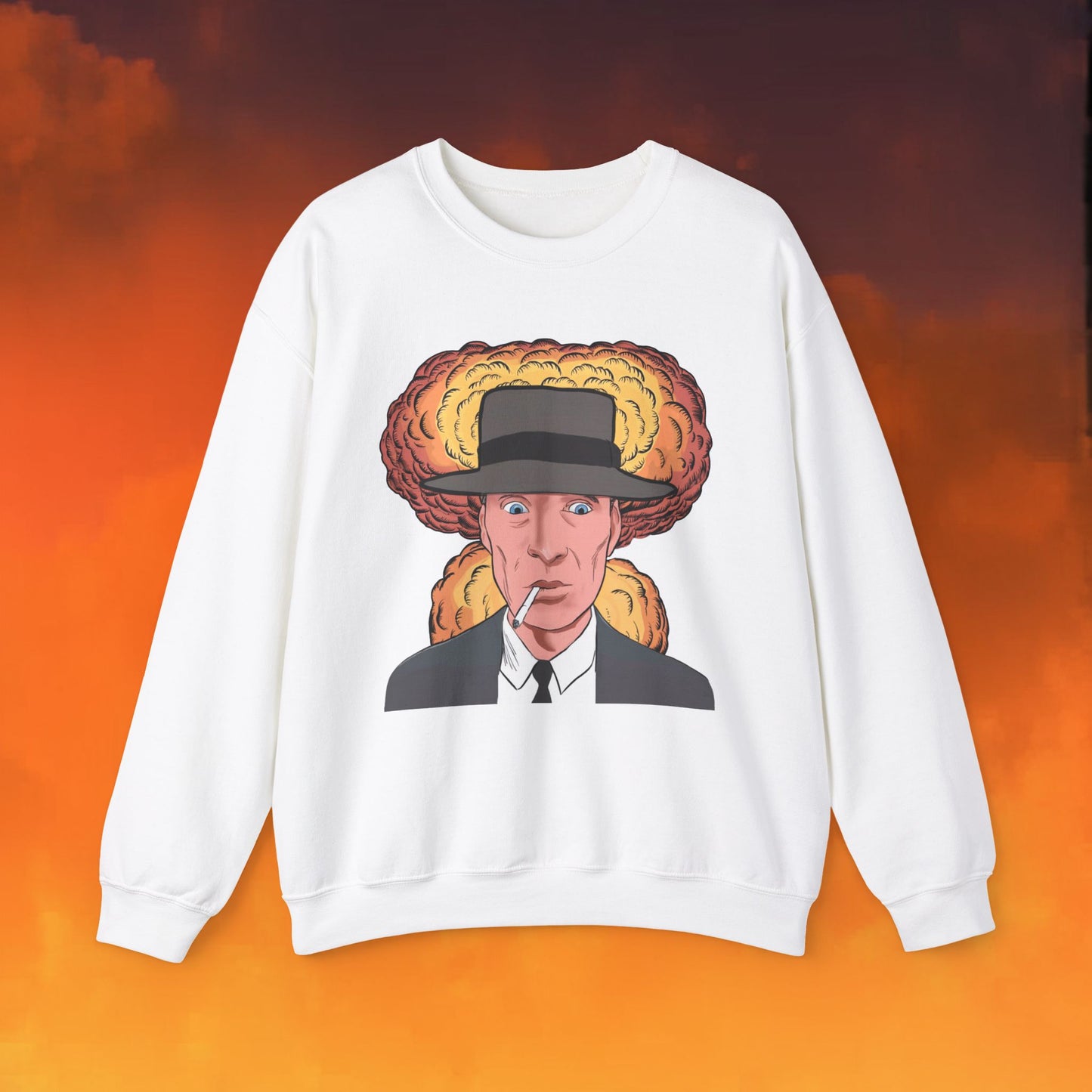 Oppenheimer Cartoon Funny Movie Cillian Murphy Unisex Heavy Blend Crewneck Sweatshirt