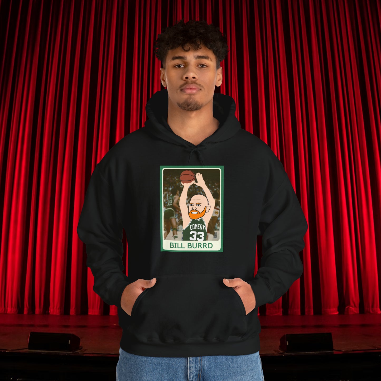 Bill Burr Hoodie Boston Celtics Hoodie Larry Bird Hoodie Monday Morning Podcast Merch Podcast Gift Celtics Fan Gift Basketball Fan Gift Black Hoodies Basketball Bill Burr Boston Celtics Monday Morning Podcast NBA Podcasts Stand-up Comedy Printify