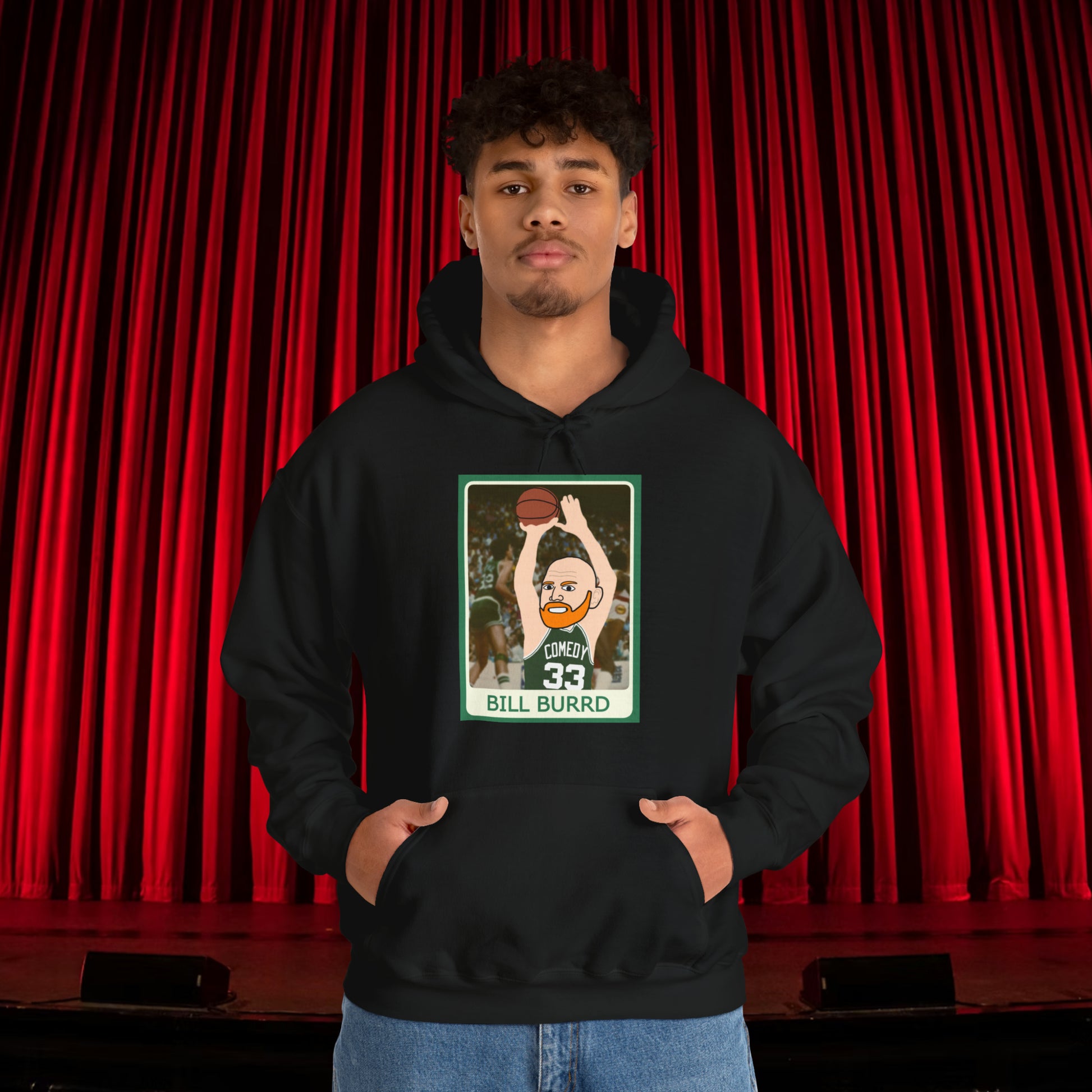 Bill Burr Hoodie Boston Celtics Hoodie Larry Bird Hoodie Monday Morning Podcast Merch Podcast Gift Celtics Fan Gift Basketball Fan Gift Next Cult Brand Bill Burr, Monday Morning Podcast, Podcasts, Stand-up Comedy