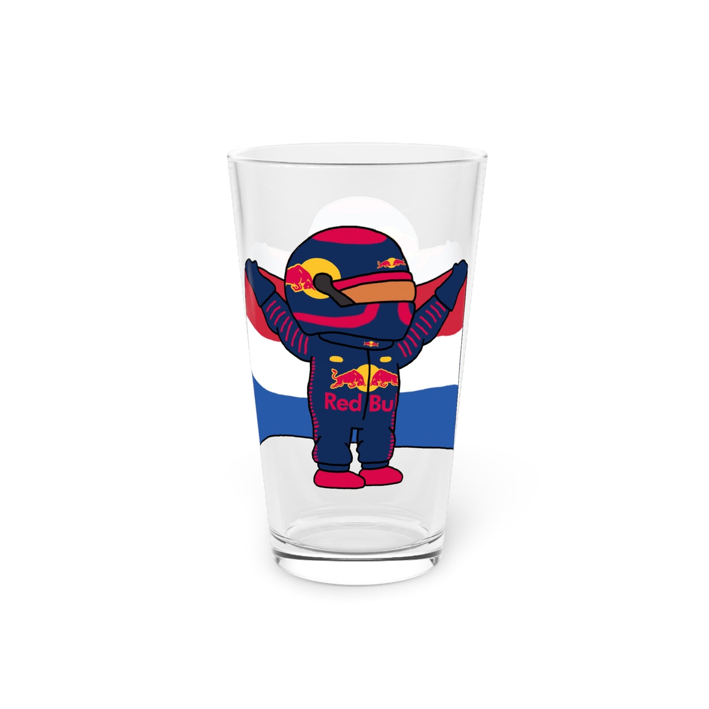 NeVerStappen Red Bull Formula 1 F1 Max Verstappen Pint Glass, 16oz Glasses F1 Max Verstappen Red Bull Printify