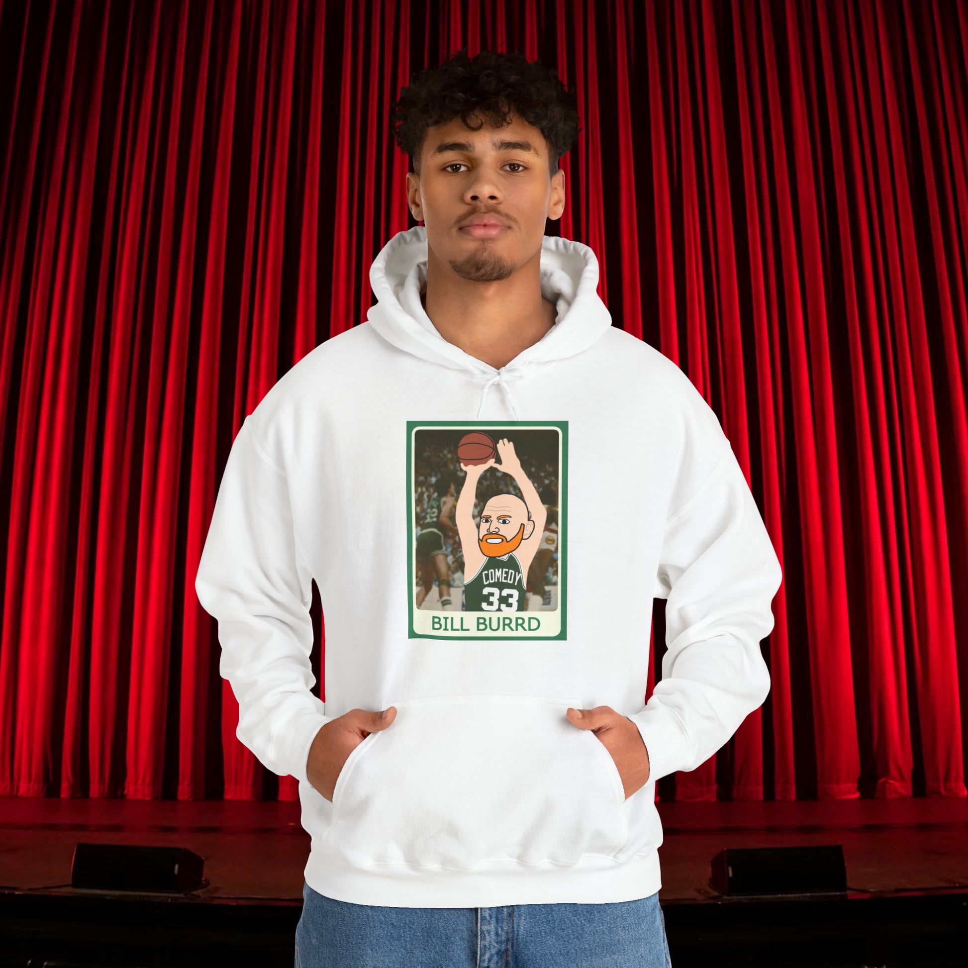 Bill Burr Hoodie Boston Celtics Hoodie Larry Bird Hoodie Monday Morning Podcast Merch Podcast Gift Celtics Fan Gift Basketball Fan Gift White Hoodies Basketball Bill Burr Boston Celtics Monday Morning Podcast NBA Podcasts Stand-up Comedy Printify