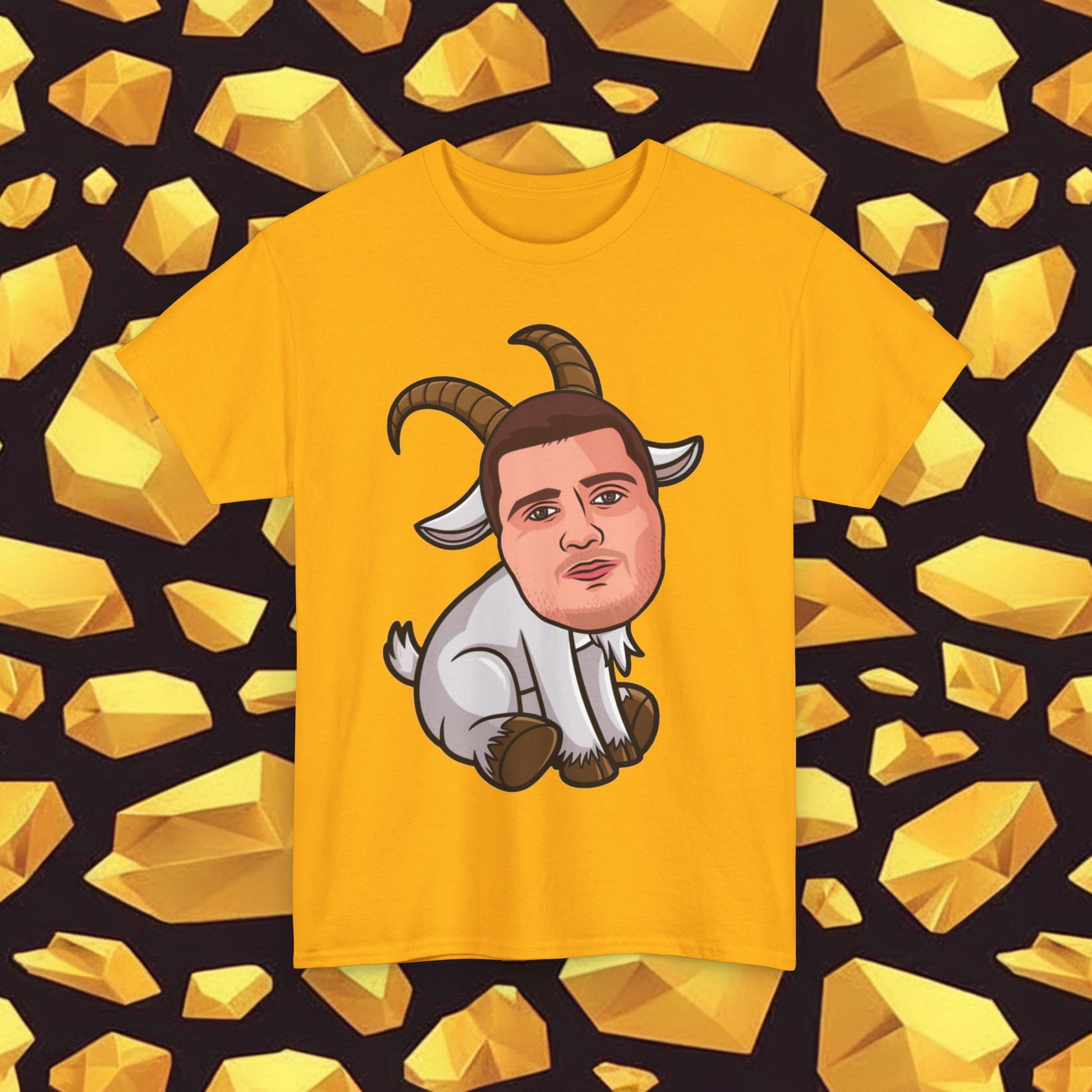 Nikola Jokic G.O.A.T. T-Shirt - Funny Basketball Meme Casual Top - Greatest of All Time NBA Fan Tee - Perfect Gift for Basketball Lovers Gold T-shirts Basketball Denver Nuggets G.O.A.T. NBA Nikola Jokic Printify