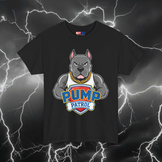 Funny Gym Dog Pump Patrol T-Shirt - Meme Workout Tee for Lifters, Bodybuilding & Fitness Gains - Gymbro Humor Tshirt Top Black T-shirts Bodybuilding Fitness Gym Pump Cover Workout Printify