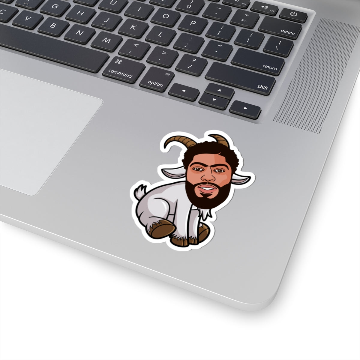 Anthony Davis GOAT Sticker - Funny Unibrow Basketball Meme Decal - Greatest of All Time Print for Basketball Fans - Perfect Gift for AD Fans 3" × 3" White Stickers Anthony Davis Basketball Dallas Mavericks G.O.A.T. NBA Printify