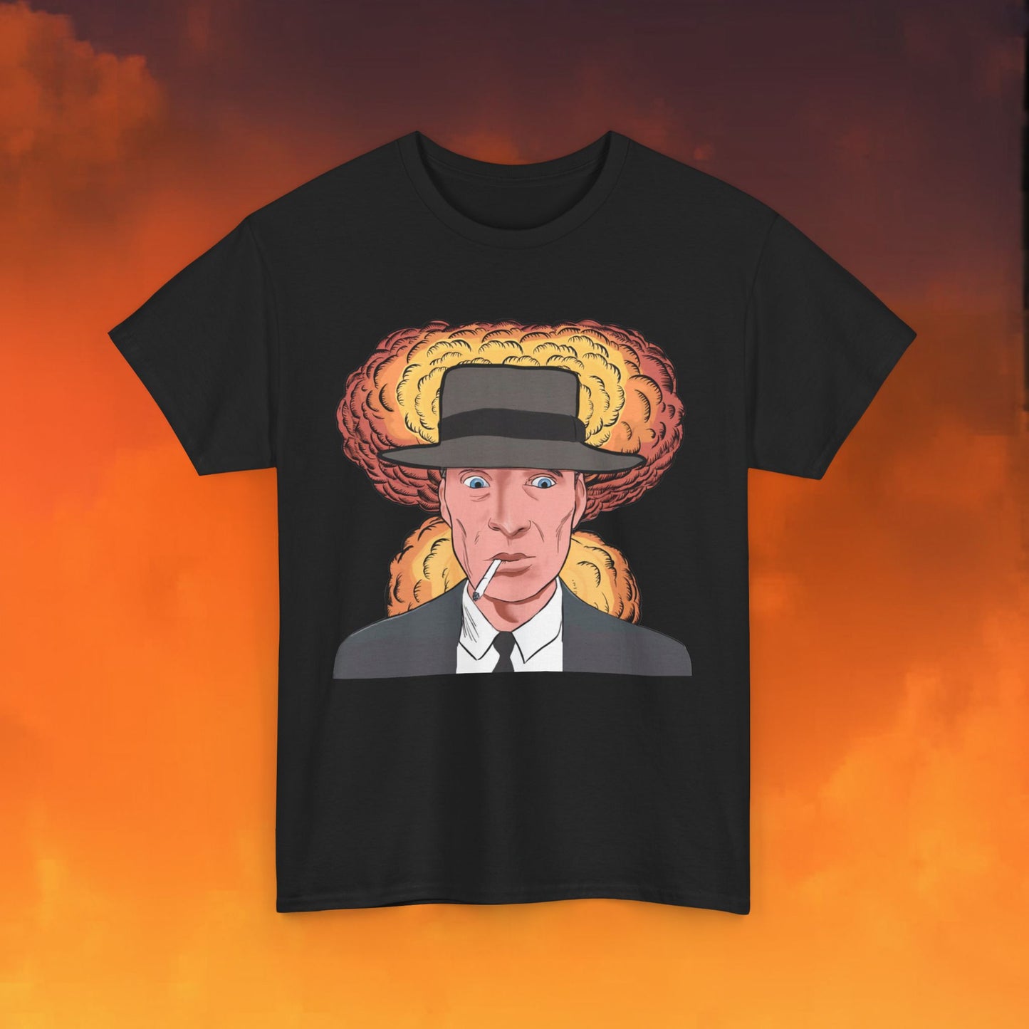 Oppenheimer Cartoon Funny Movie Cillian Murphy Unisex Heavy Cotton Tee